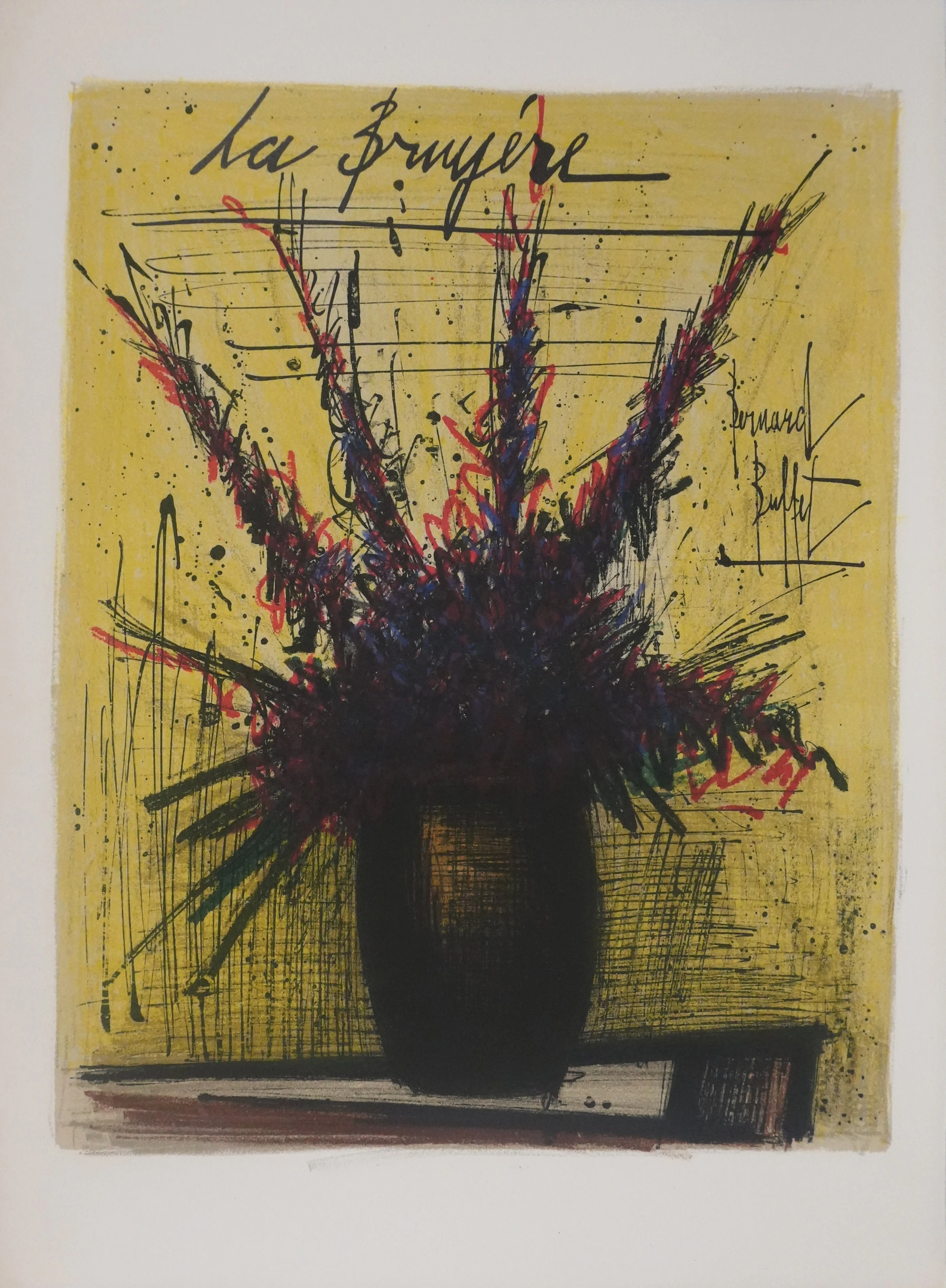 Bernard BUFFET : La bruyère, Lithographie originale signée