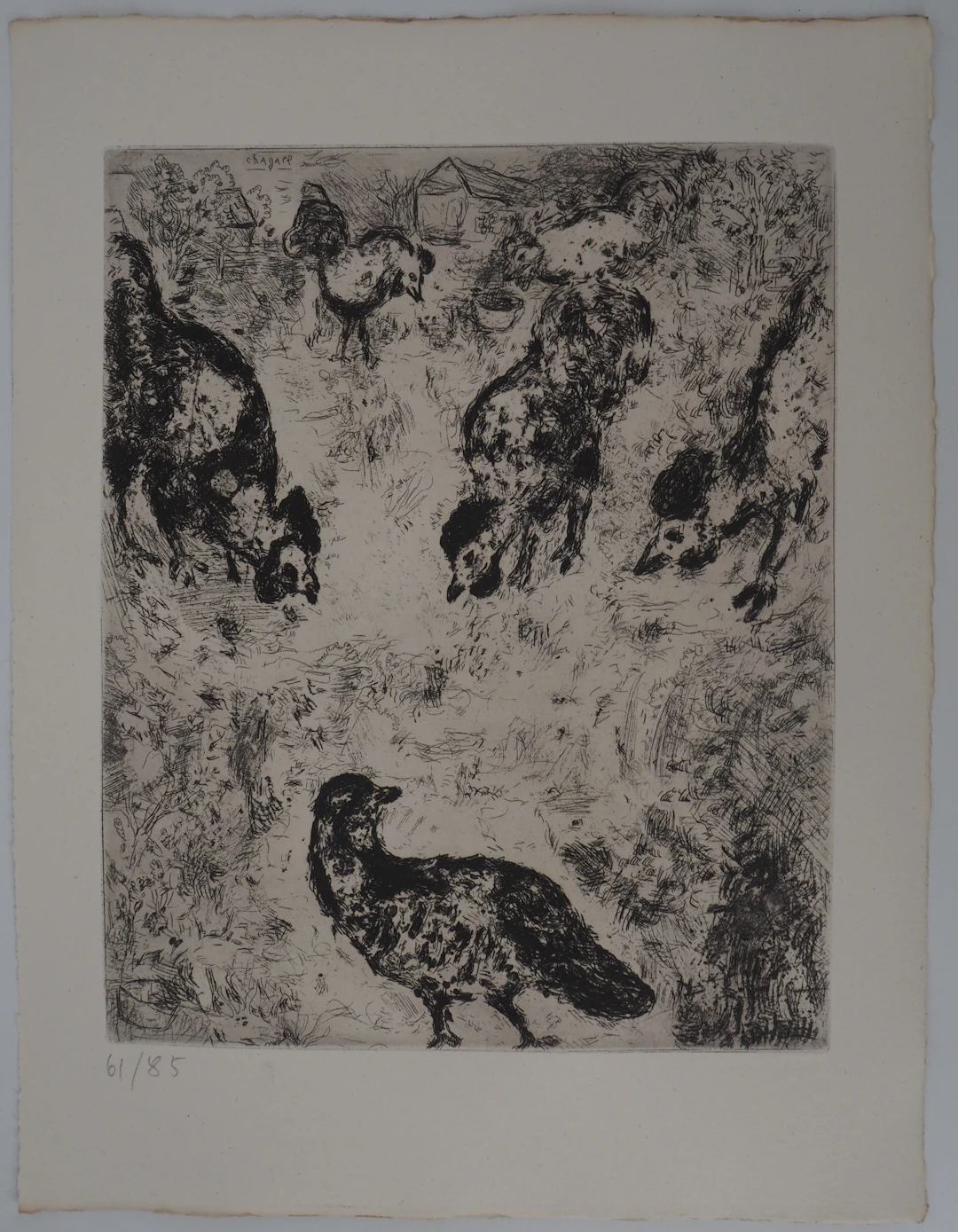 Marc CHAGALL : La basse-cour, Gravure originale signée