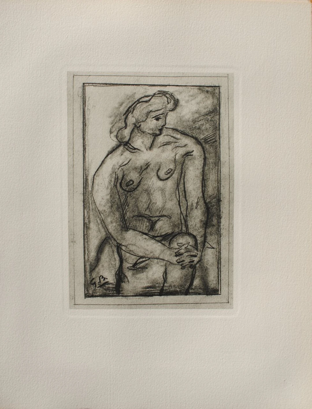 Georges BRAQUE : Modèle nu de face, Héliogravure, 1950