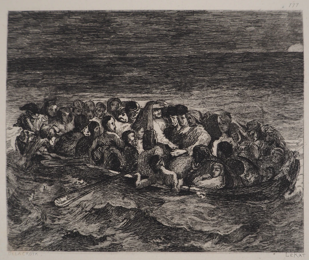 Eugène DELACROIX (d’après) - Le naufrage de Don Juan - Gravure, Signée