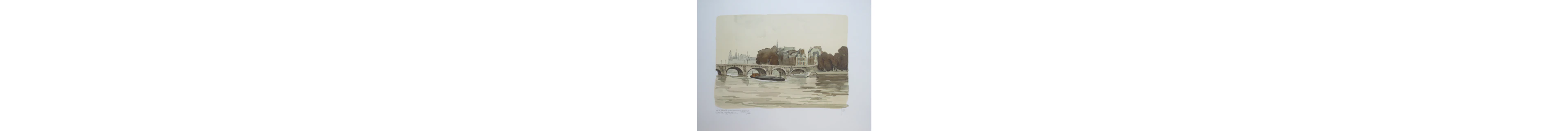 Robert YAN - Le POnt Neuf, Place Dauphine, Conciergerie - Lithographie