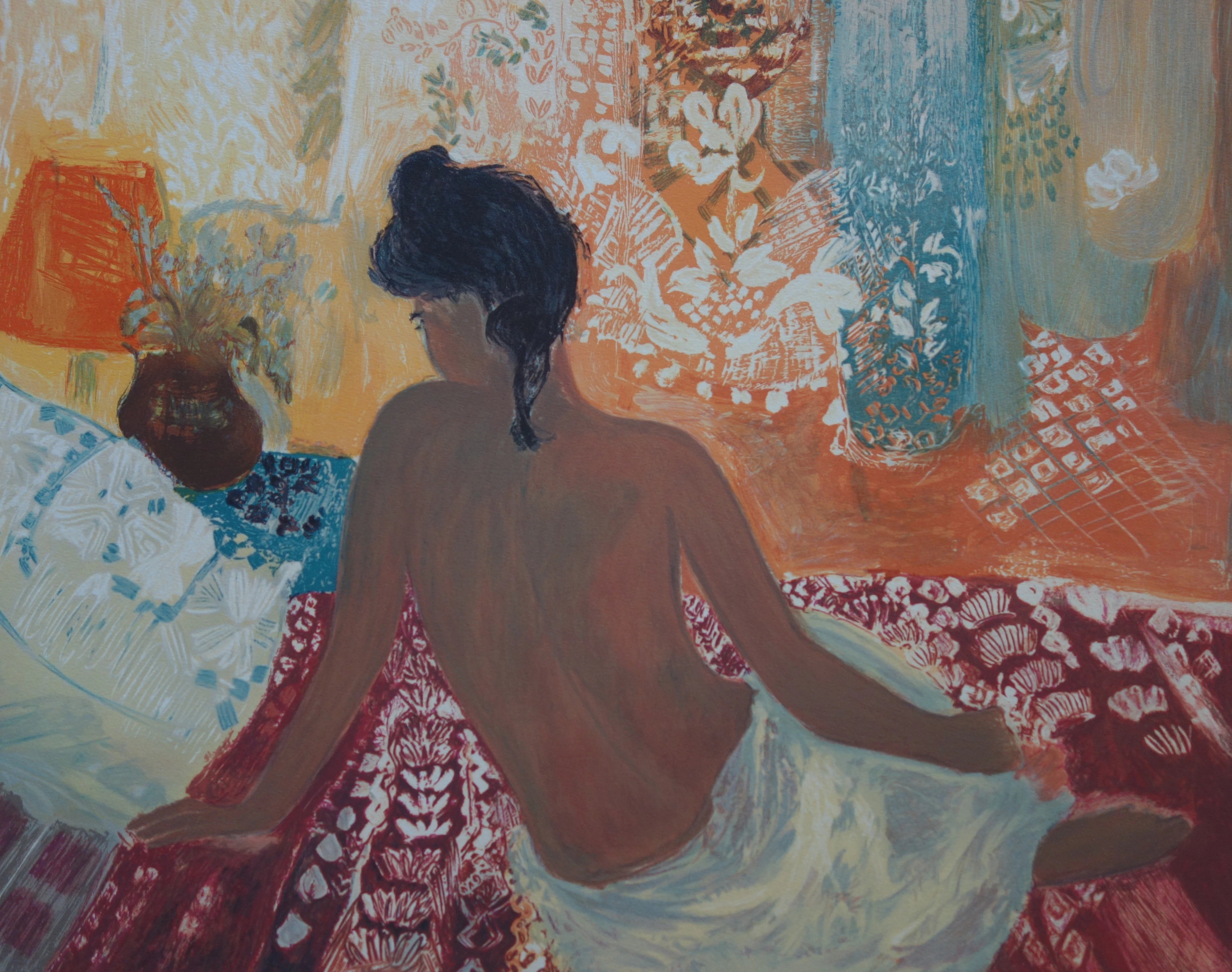 Nancy DELOUIS : Nu de dos - Lithographie originale signée