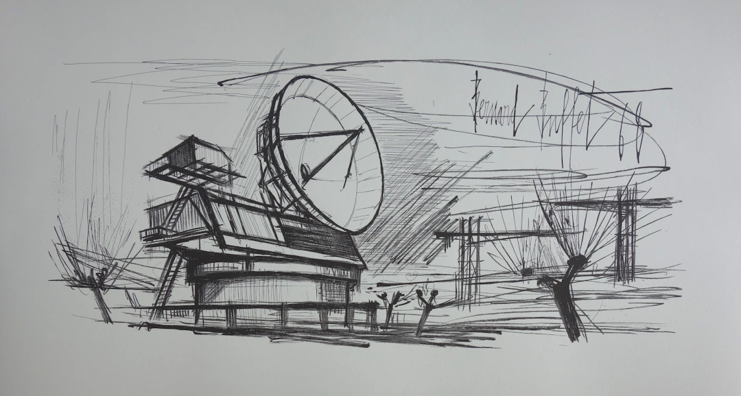 Bernard BUFFET - Le radar, Lithographie signée