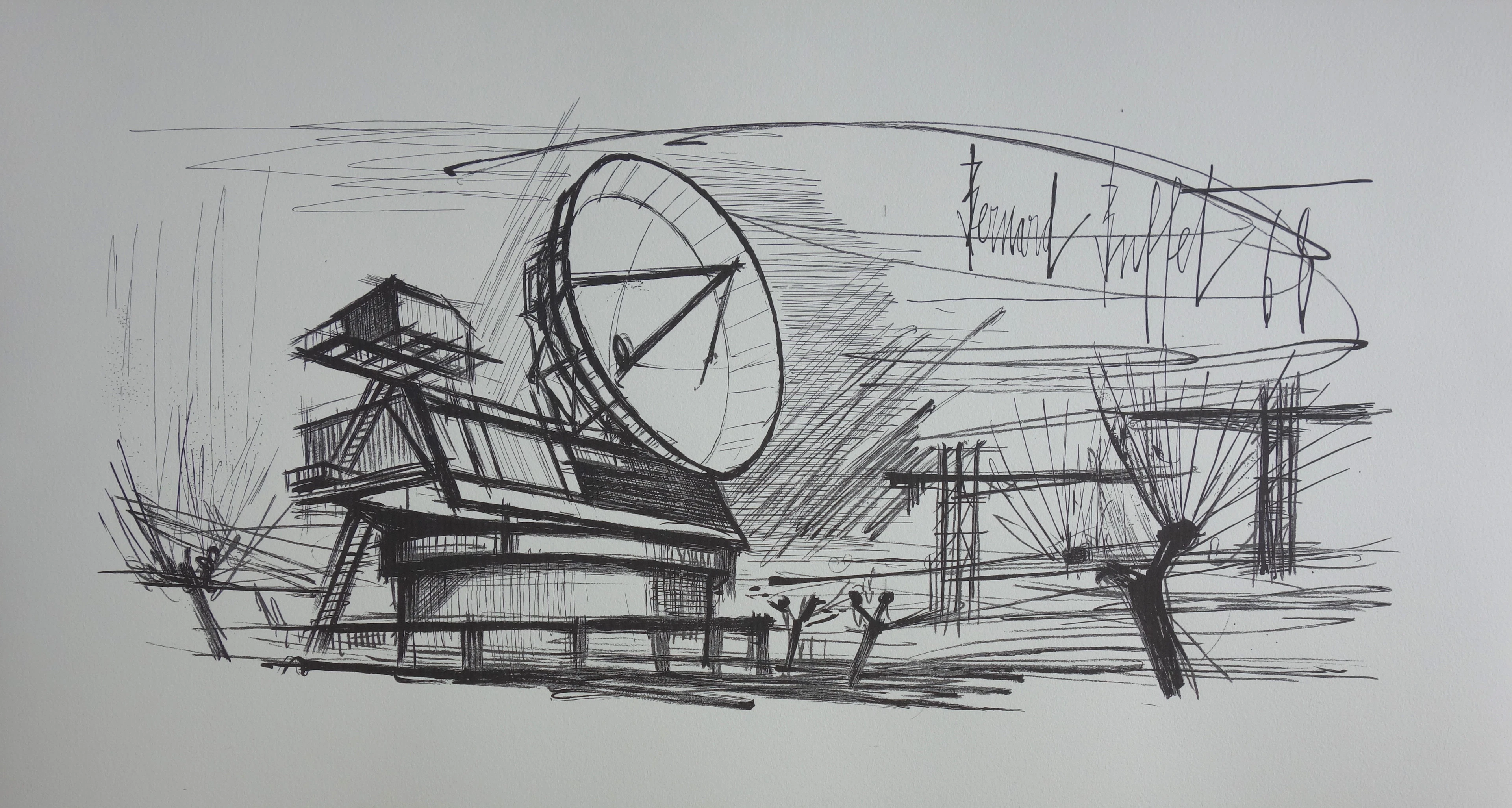 Bernard BUFFET - Le radar, Lithographie signée