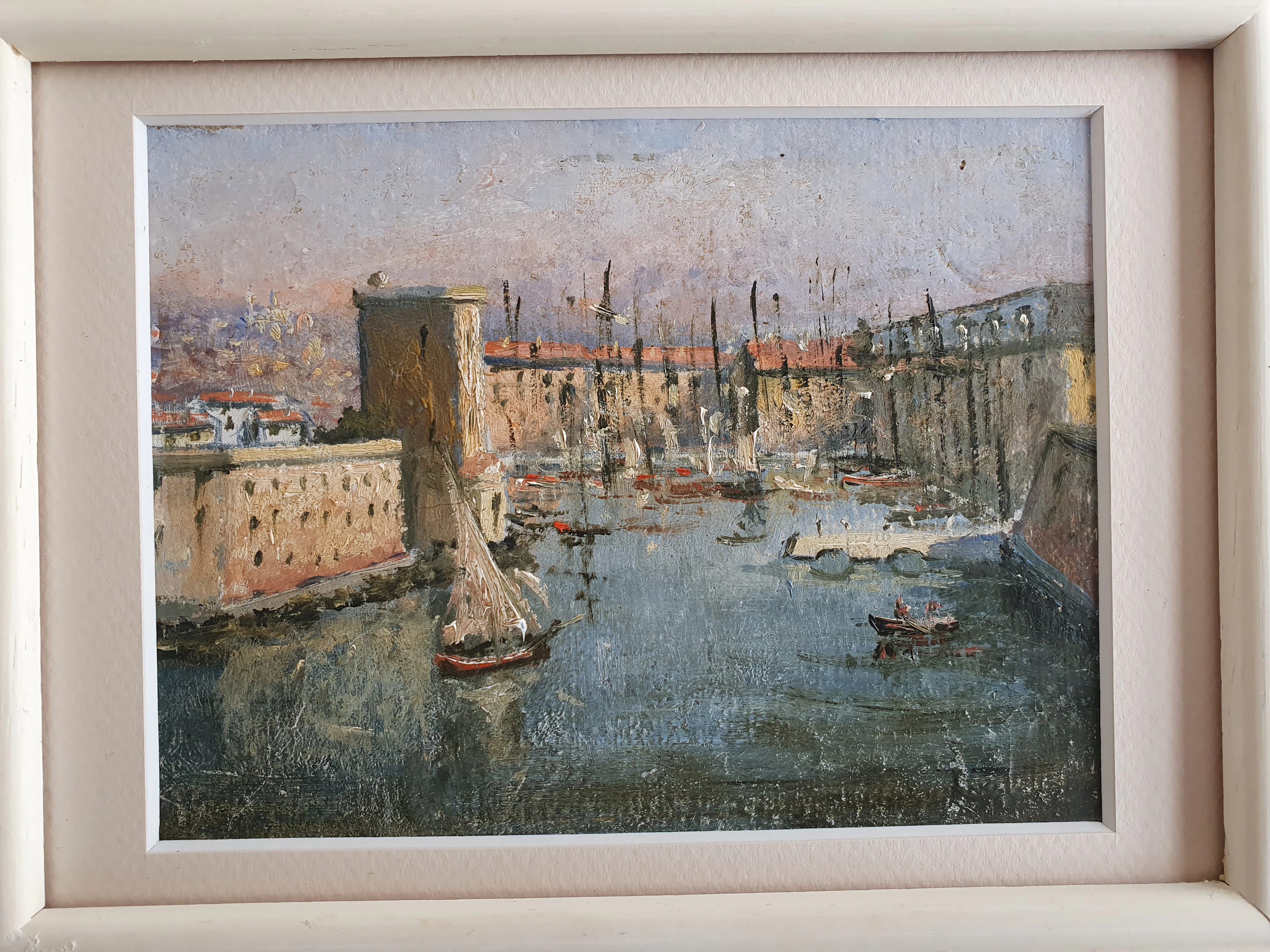 Inconnu - Vue du Vieux-Port de Marseille vers 1930 - huile sur bois