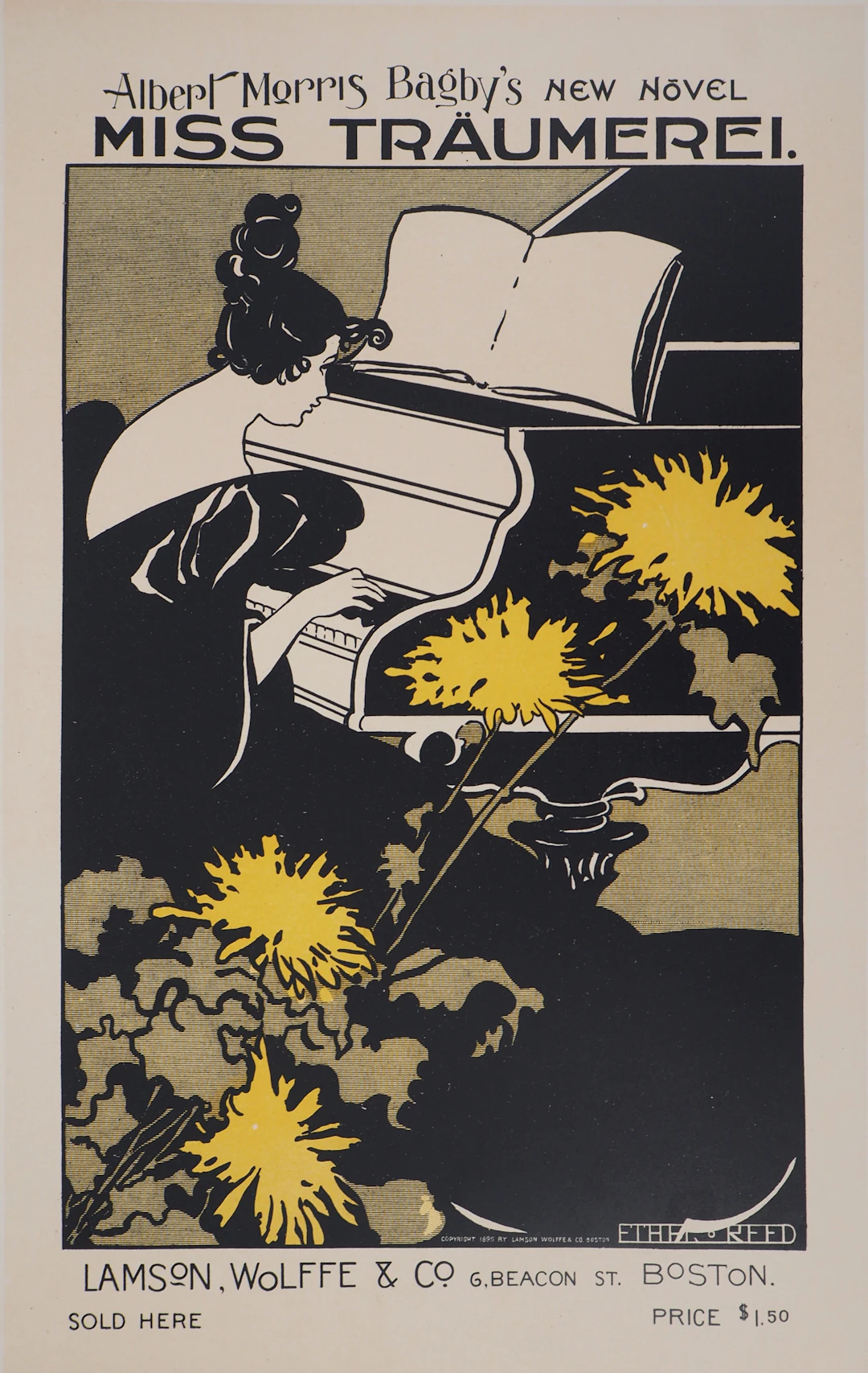 Ethel REED : Jeune fille au piano, 1897 - Lithographie originale signée, 1897