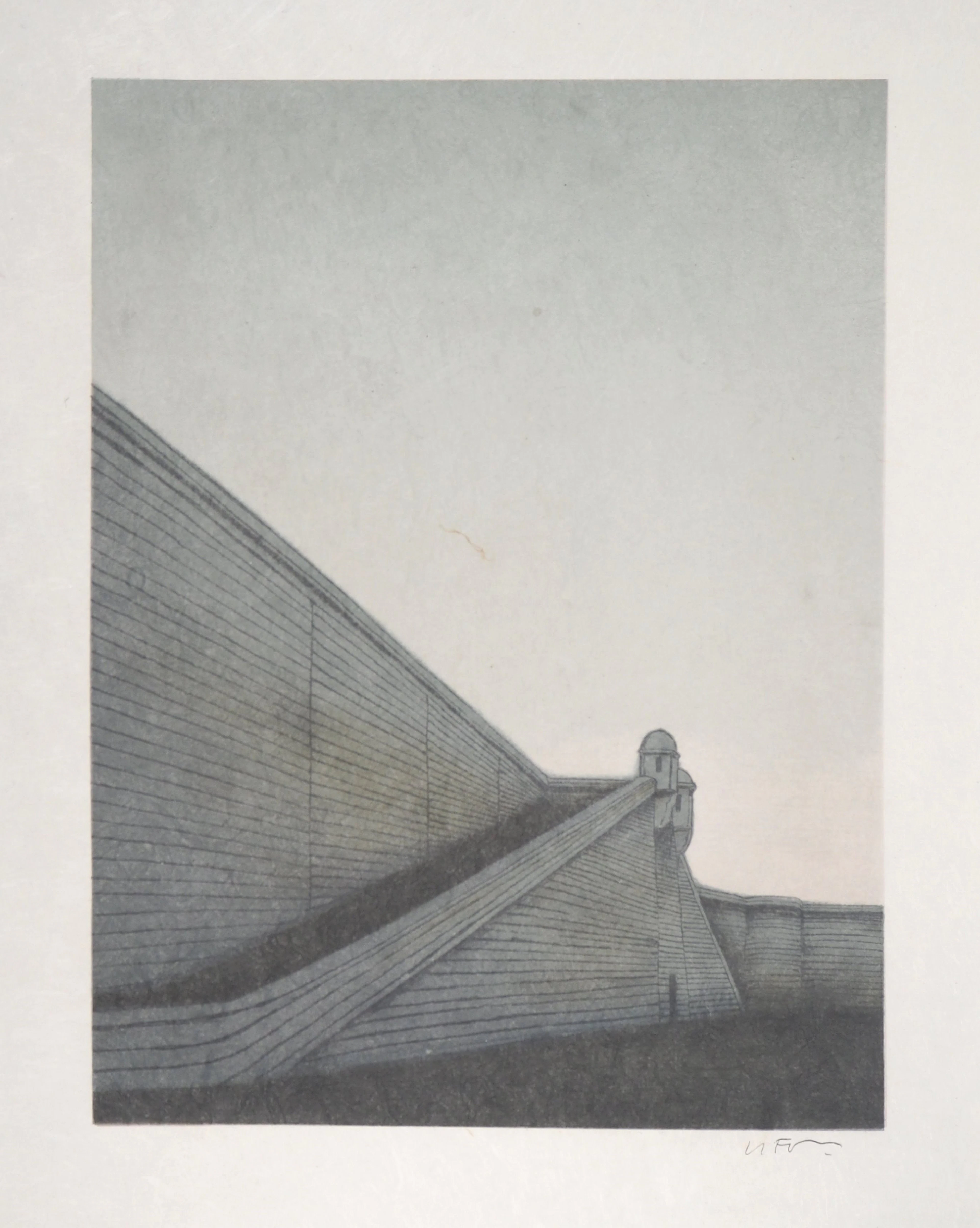 Alain LE FOLL : Fortifications, 1978 - Lithographie originale signée