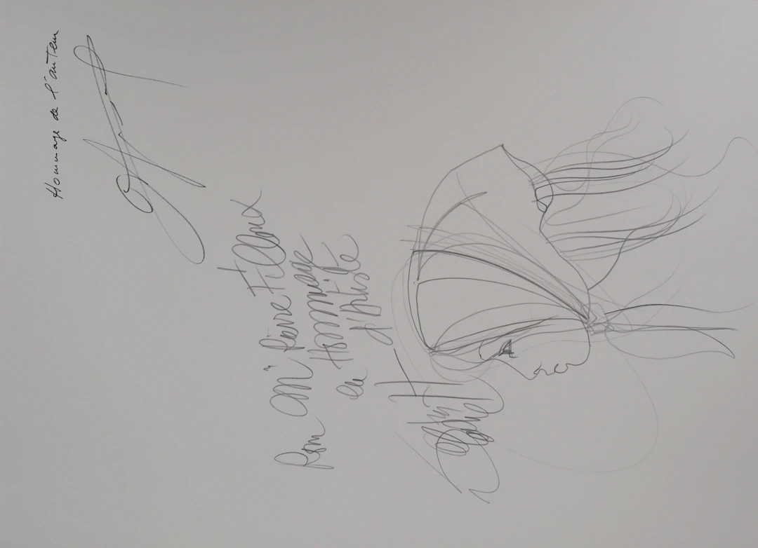 Jean Baptise VALADIÉ - Portrait de jeune fille, 1977 - Dessin original, signé