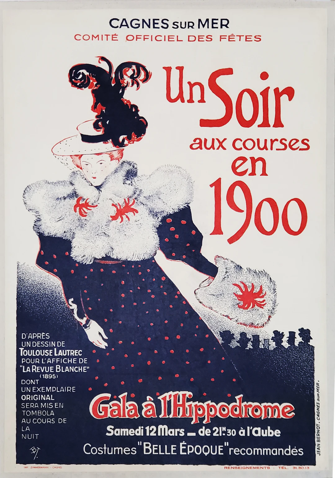 Henri de TOULOUSE LAUTREC (d’après), Un soir aux courses en 1900, vers 1965