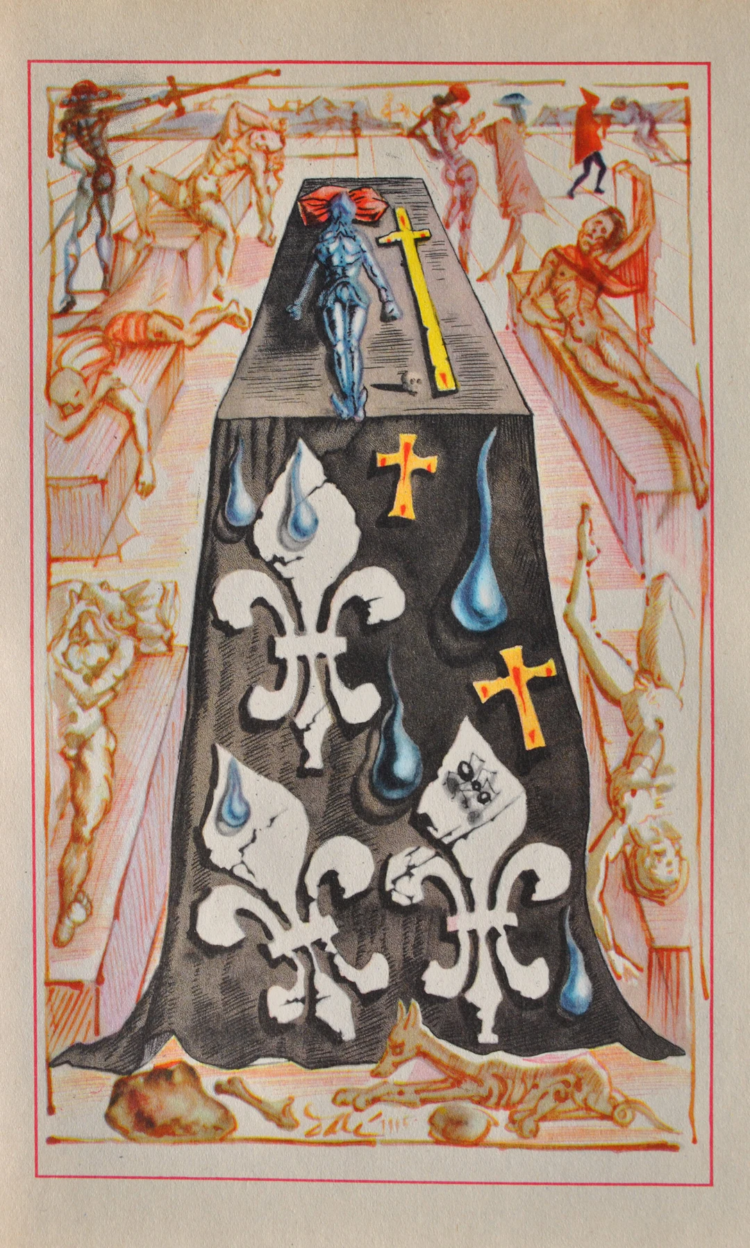 Salvador DALI : L'autel sacré, Estampe signée, 1948