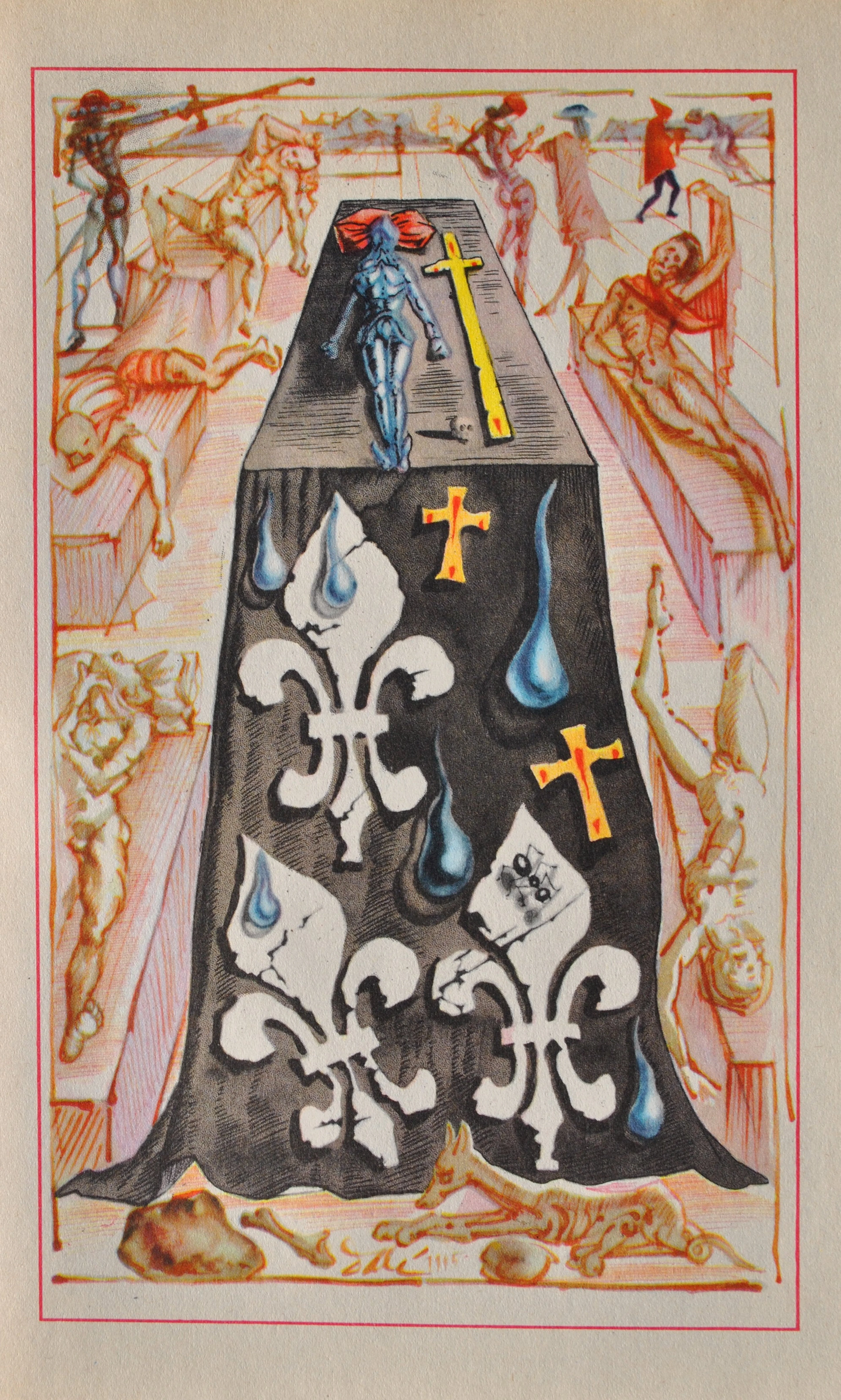 Salvador DALI : L'autel sacré, Estampe signée, 1948