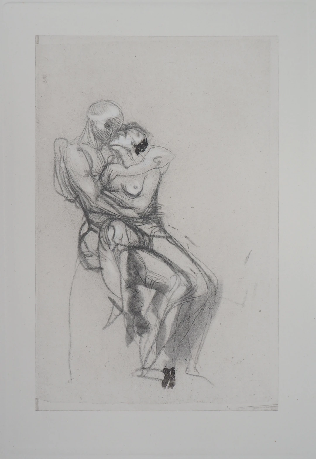 Auguste RODIN : Groupe de Françoise et Rimini, Gravure