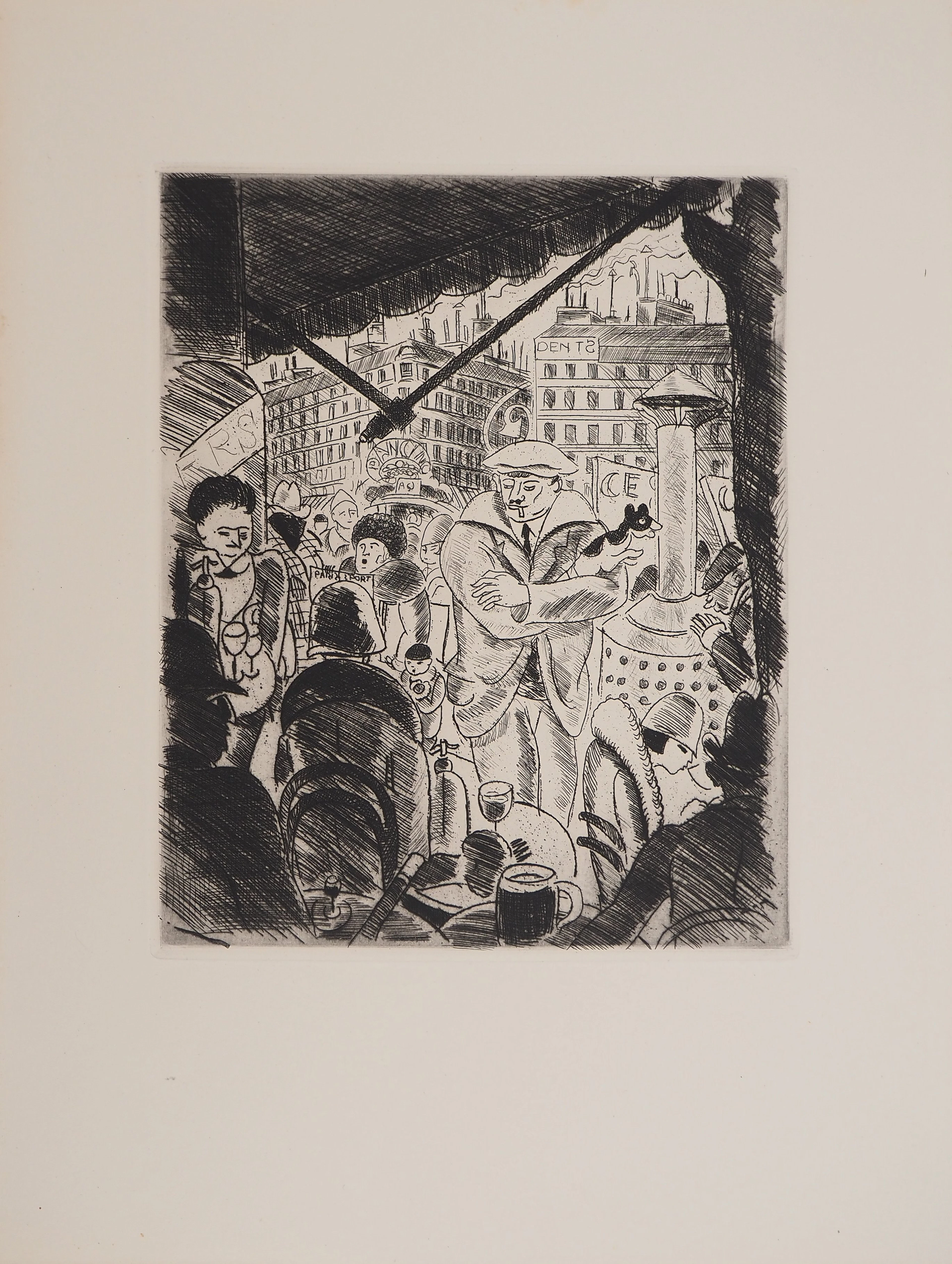 Pierre FALKE : En terrasse, Gravure originale