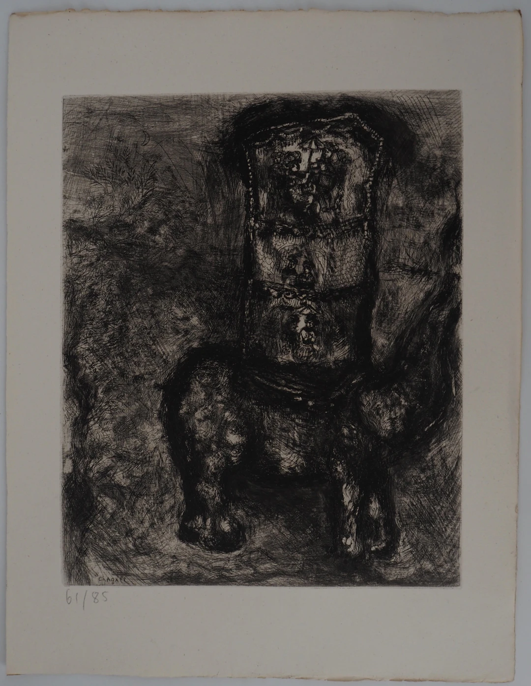 Marc CHAGALL : Le rat et l’éléphant, Gravure originale signée