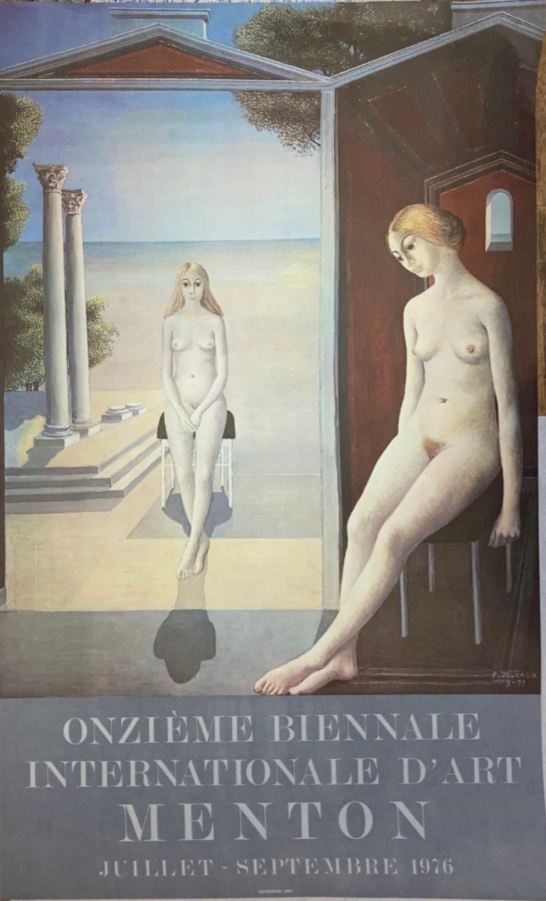 Paul DELVAUX - Affiche Biennal de Menton, 1976, affiche