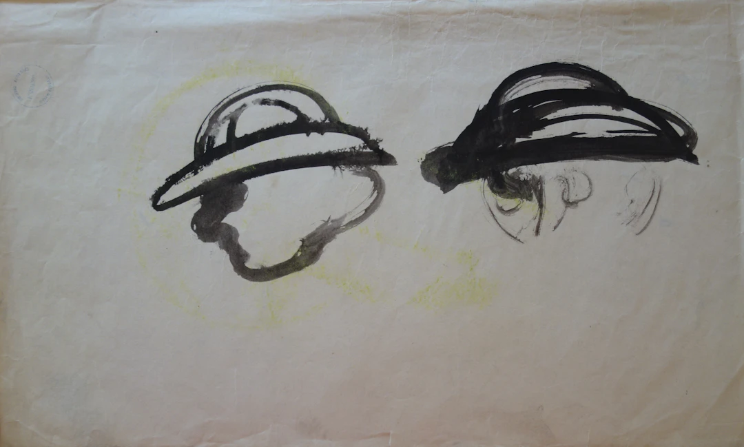 Edouard GOERG - Etude de chapeau - Dessin original signé