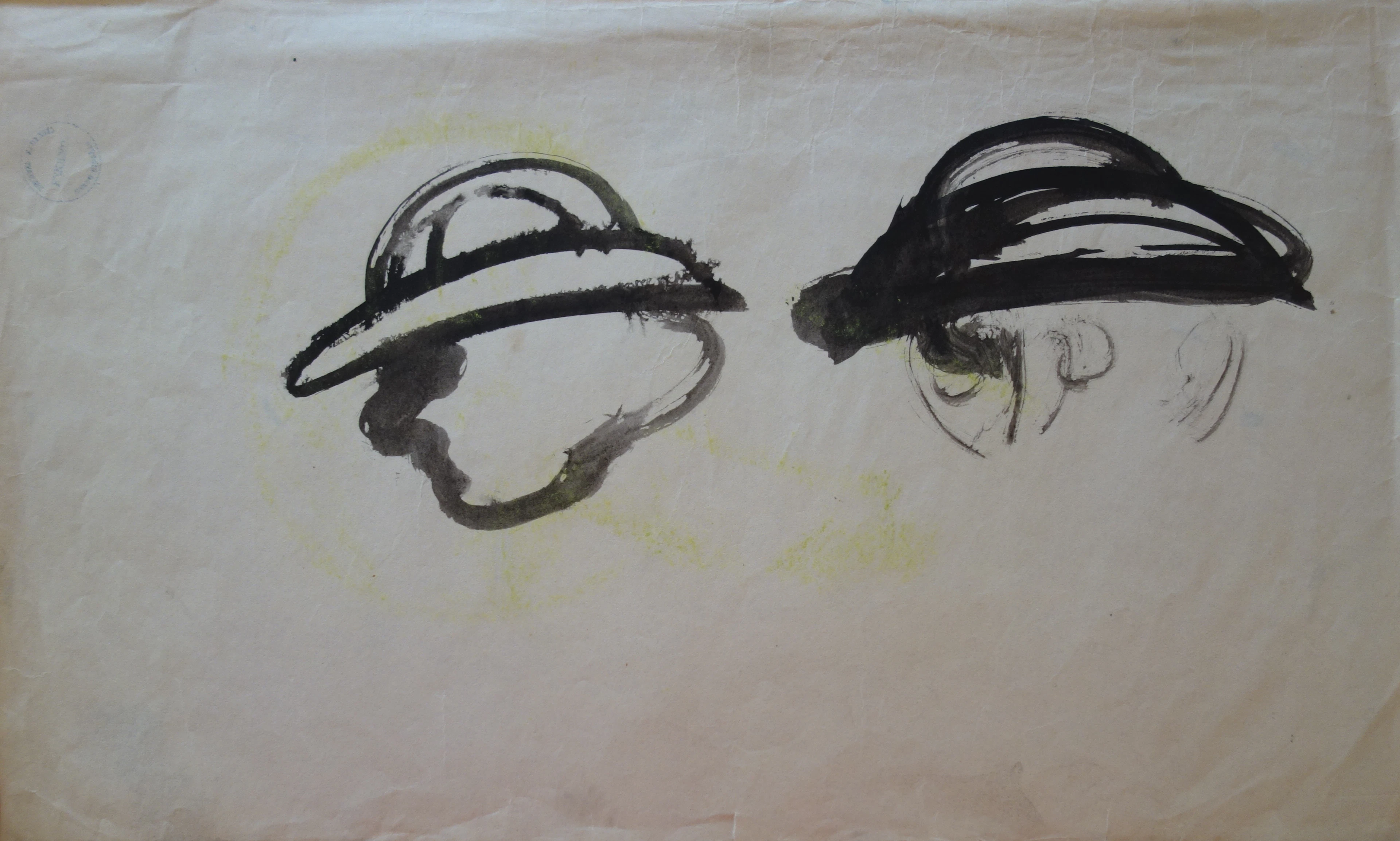 Edouard GOERG - Etude de chapeau - Dessin original signé