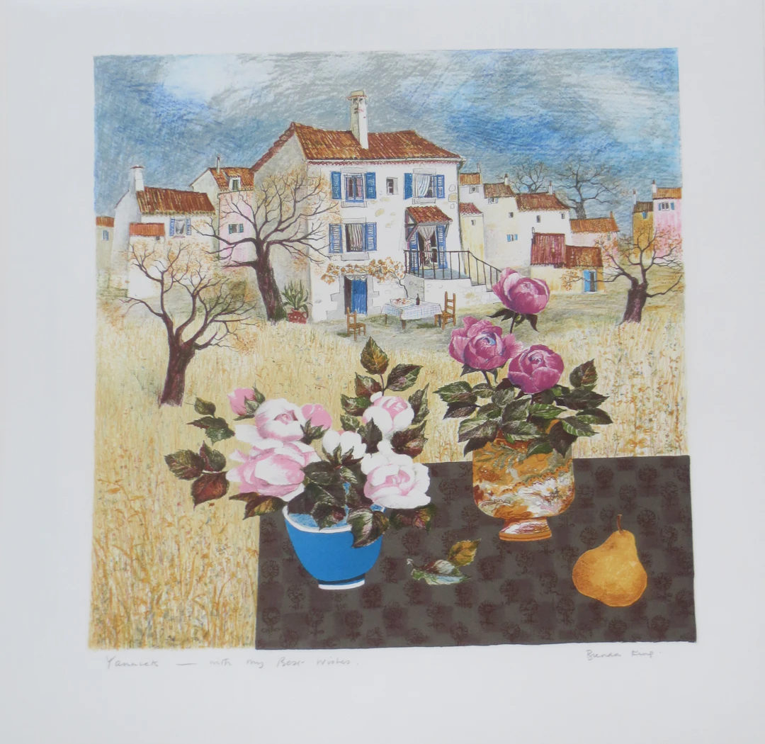 Brenda KING- Les bouquets - Lithographie signée dédicacée