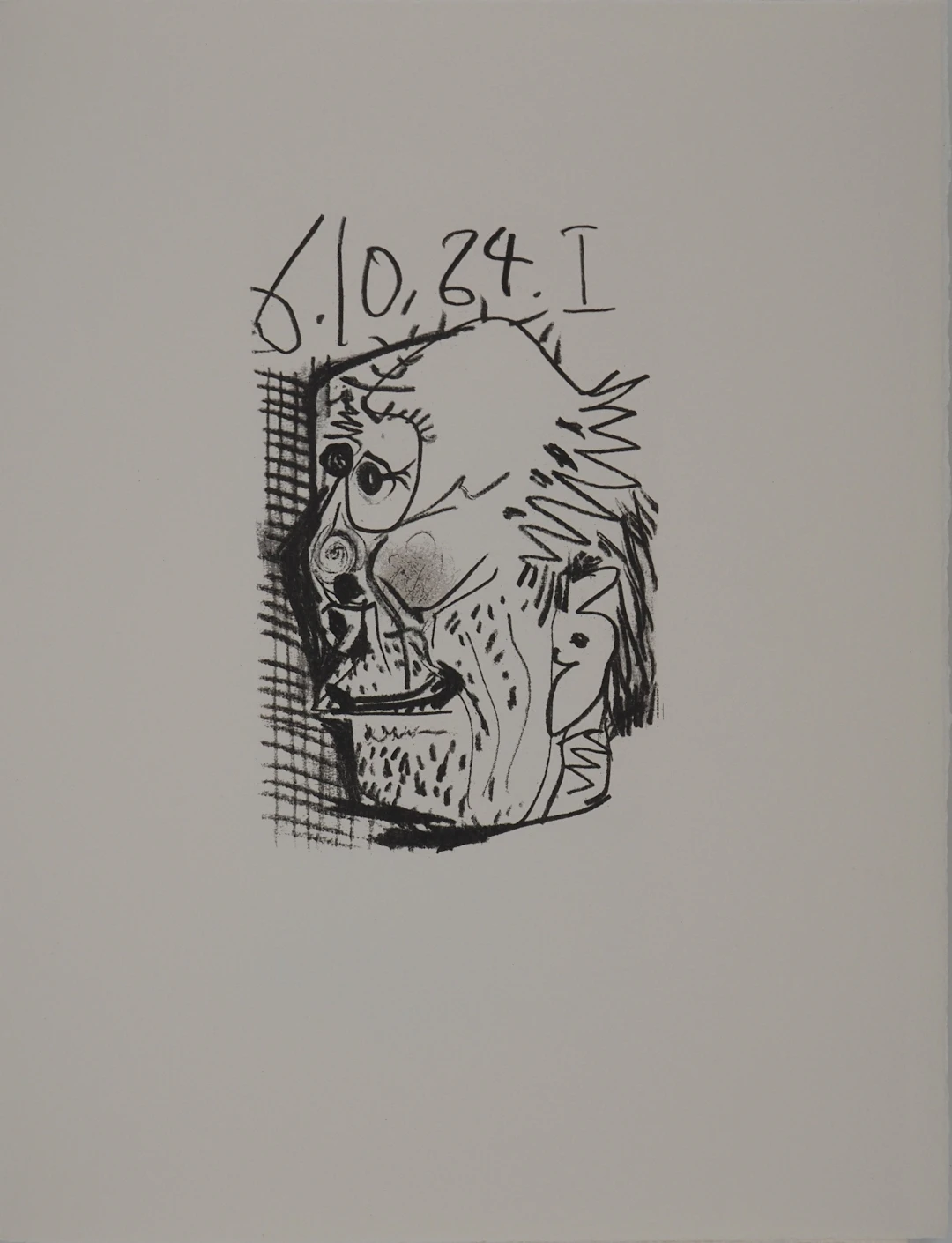 Pablo PICASSO : Le Goût du Bonheur, Autoportrait cubiste, Lithographie