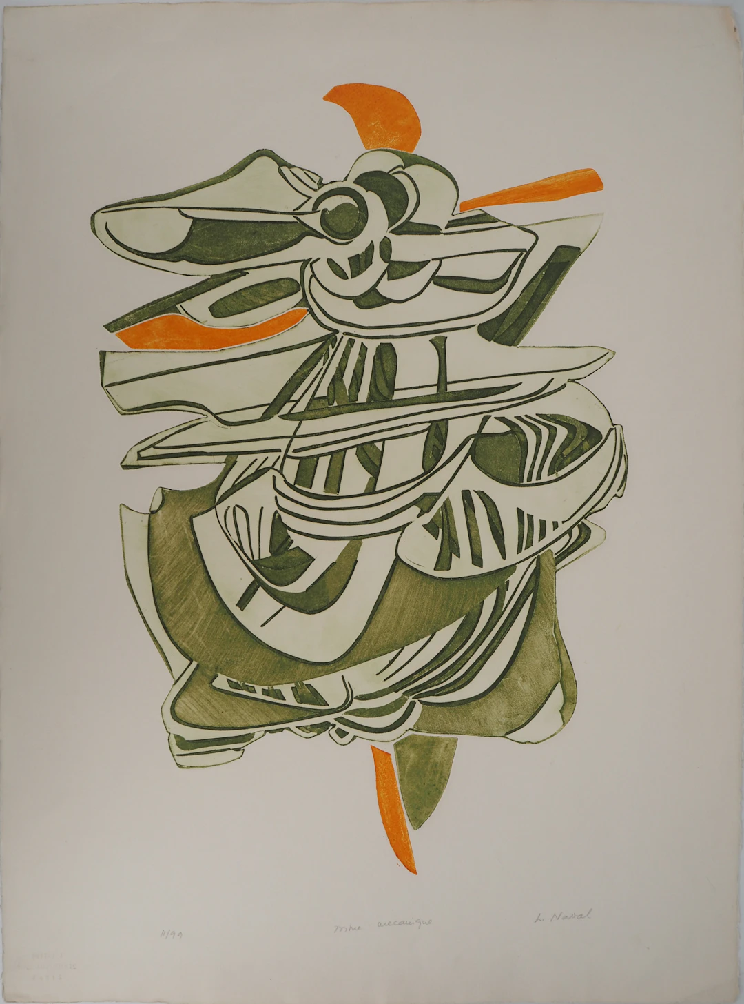 Luce NAVAL (1938), Tortue mécanique - Gravure sur cuivre originale Signée