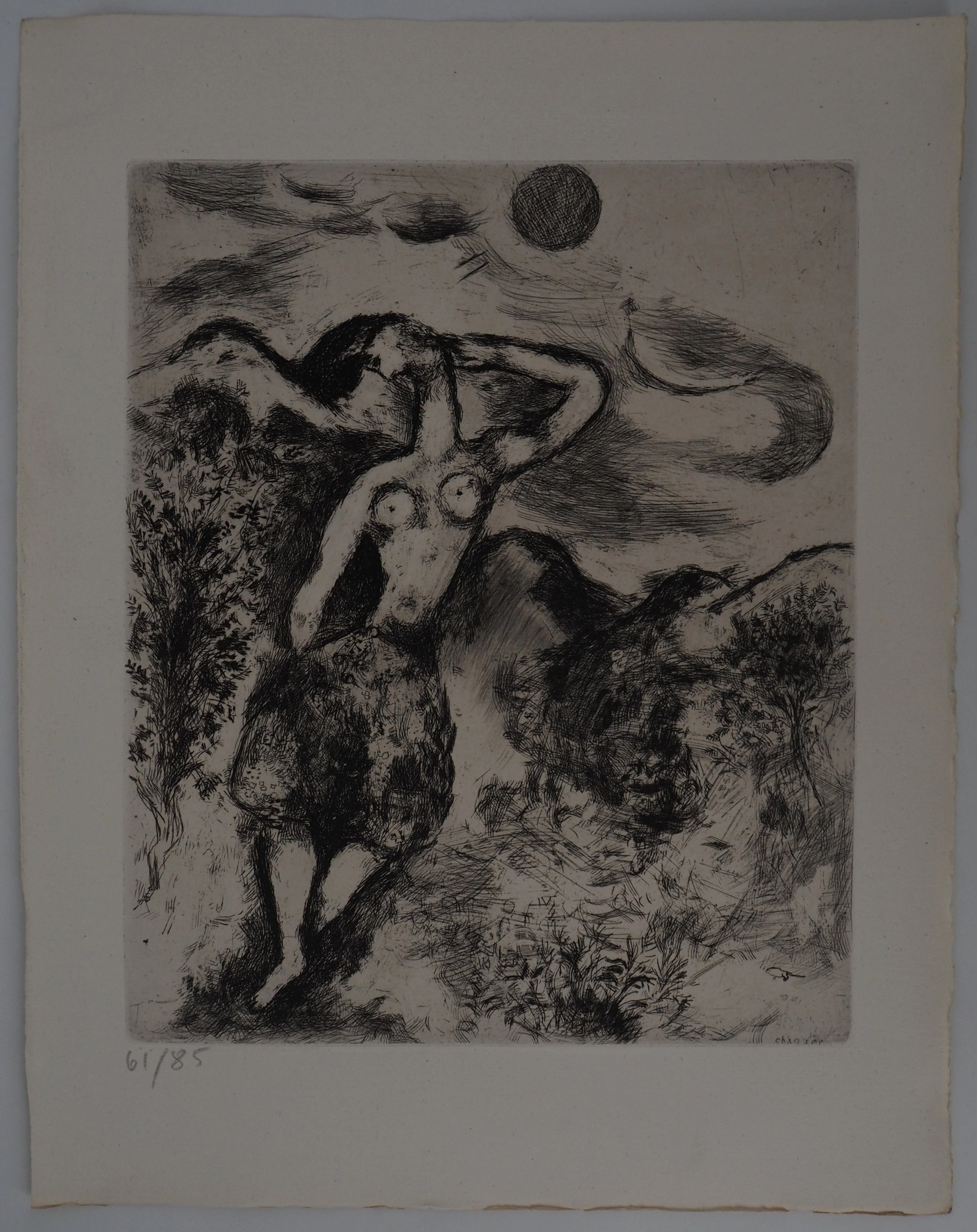 Marc CHAGALL : La souris métamorphosée en fille, Gravure originale signée