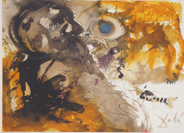 Salvador DALI : Biblia Sacra - Le démon Leviathan - Lithographie Signée