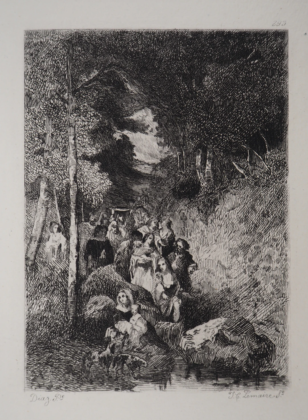 Narcisse DIAZ de la PENA : Voyage Bohémien - Gravure, Signée #Durand