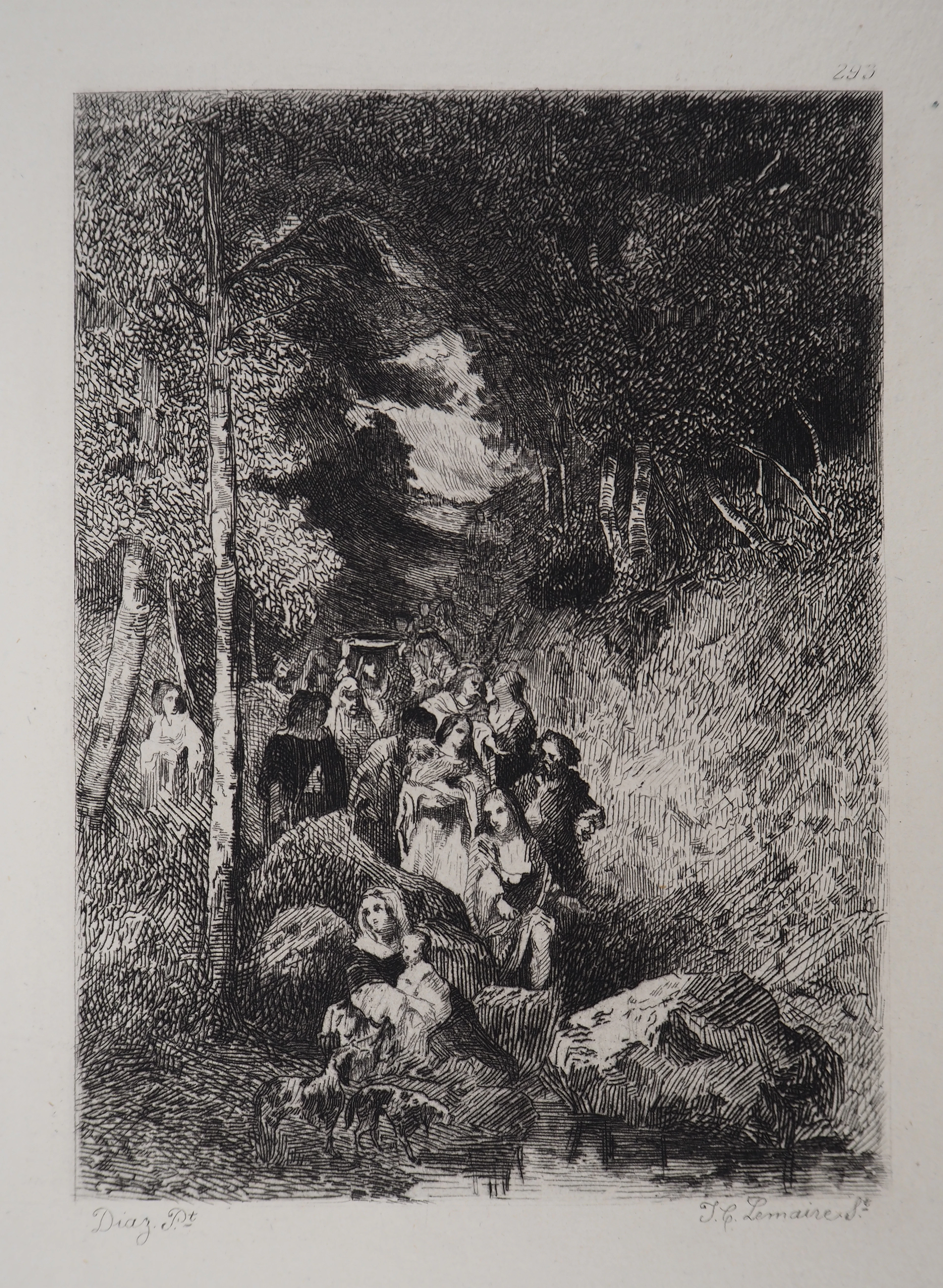 Narcisse DIAZ de la PENA : Voyage Bohémien - Gravure, Signée #Durand
