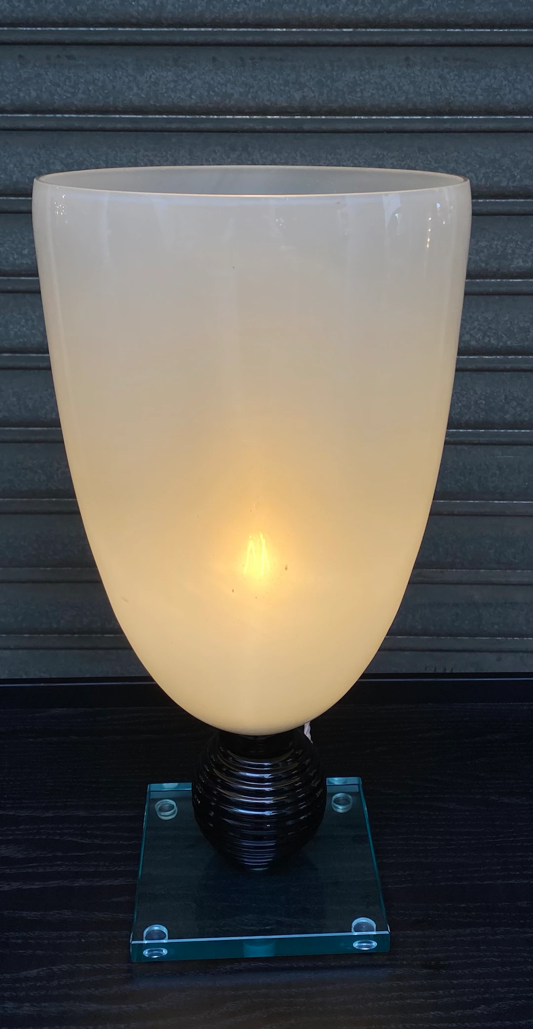 Lampe blanche en verre de Murano Circa : 1980