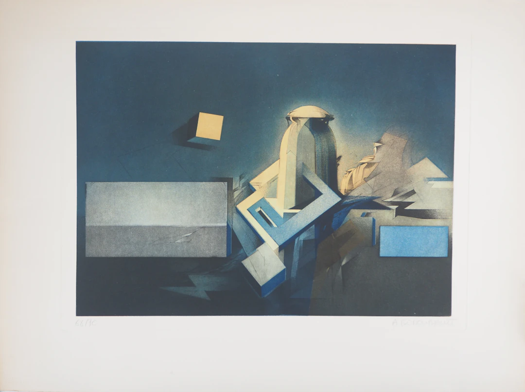 André BONGIBAULT - Architecture impossible - Gravure originale signée