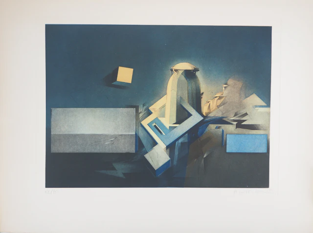 André BONGIBAULT - Architecture impossible - Gravure originale signée