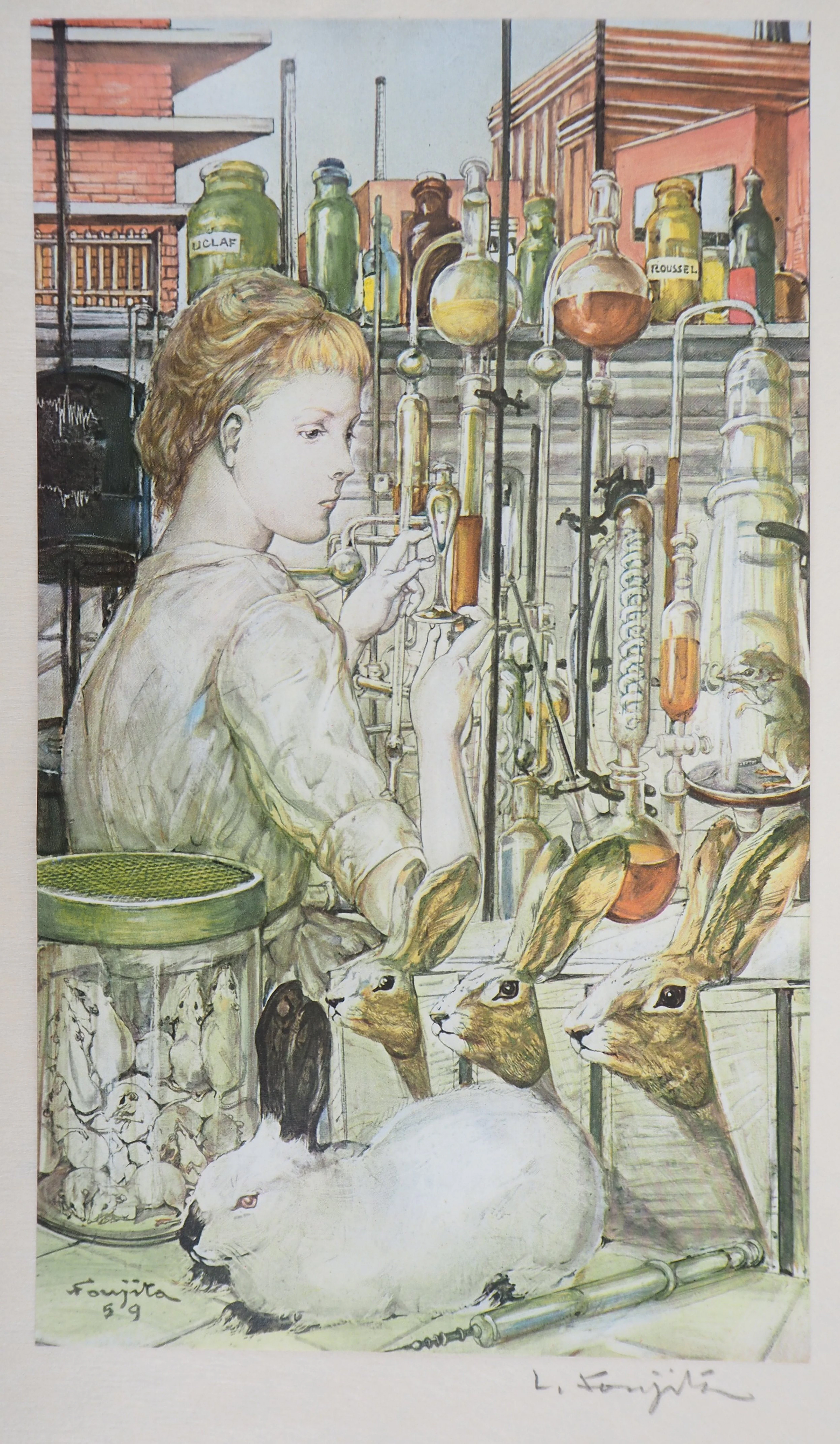 Léonard Tsuguharu FOUJITA (d’après) - La laborantine, 1959 - Héliogravure