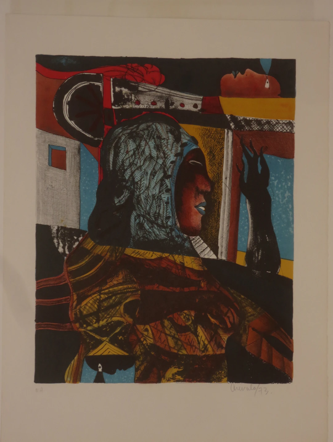 Javier AREVALO - Sans titre, 1973 - Lithographie signée au crayon