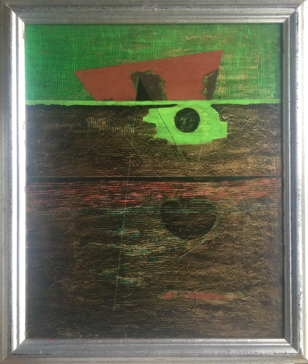 Simon BILEW 1915 - "Vision dans le désert", 1958 - Huile signée sur isorel