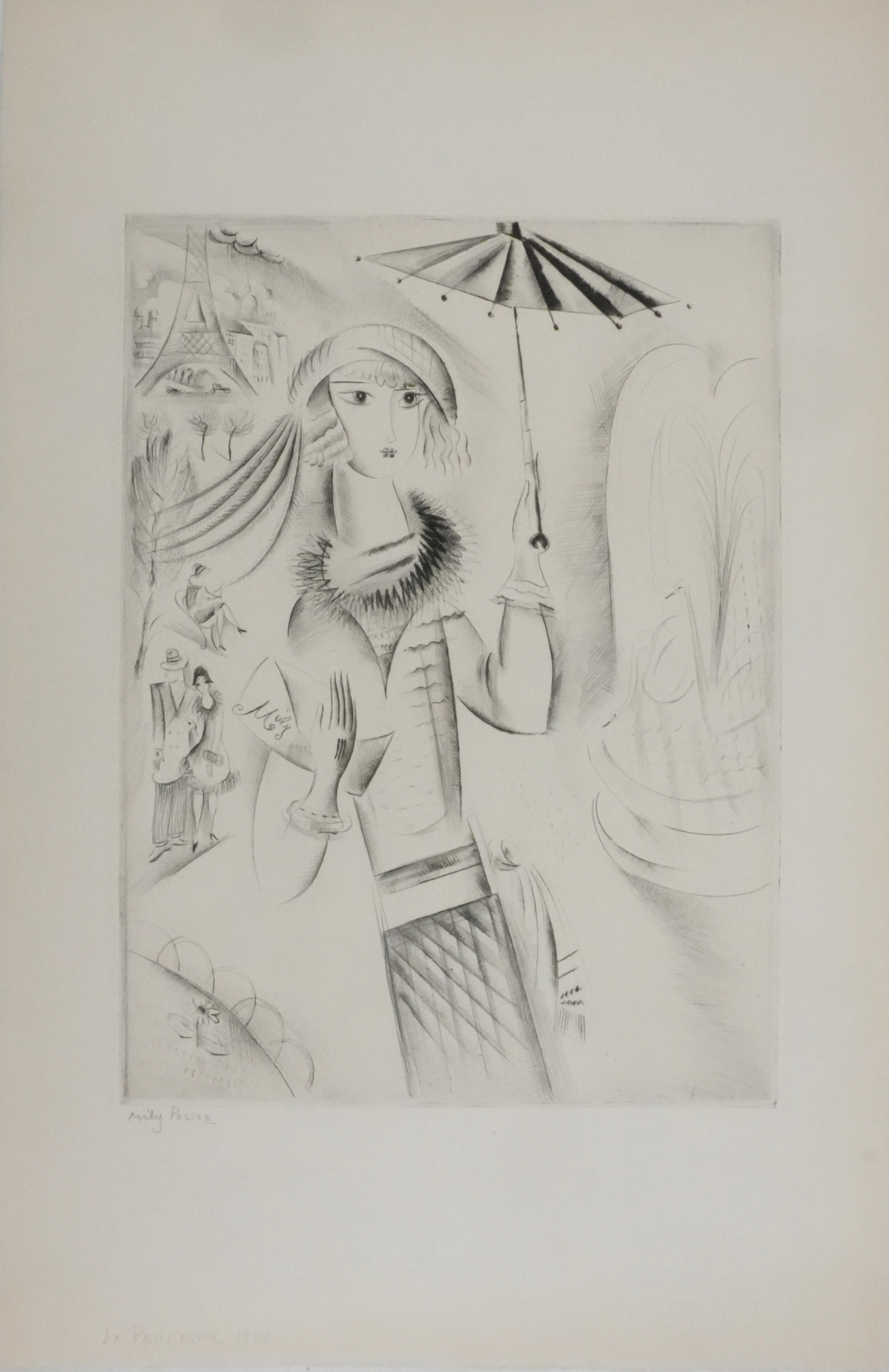 Mily POSSOZ : La parisienne - Gravure originale signée
