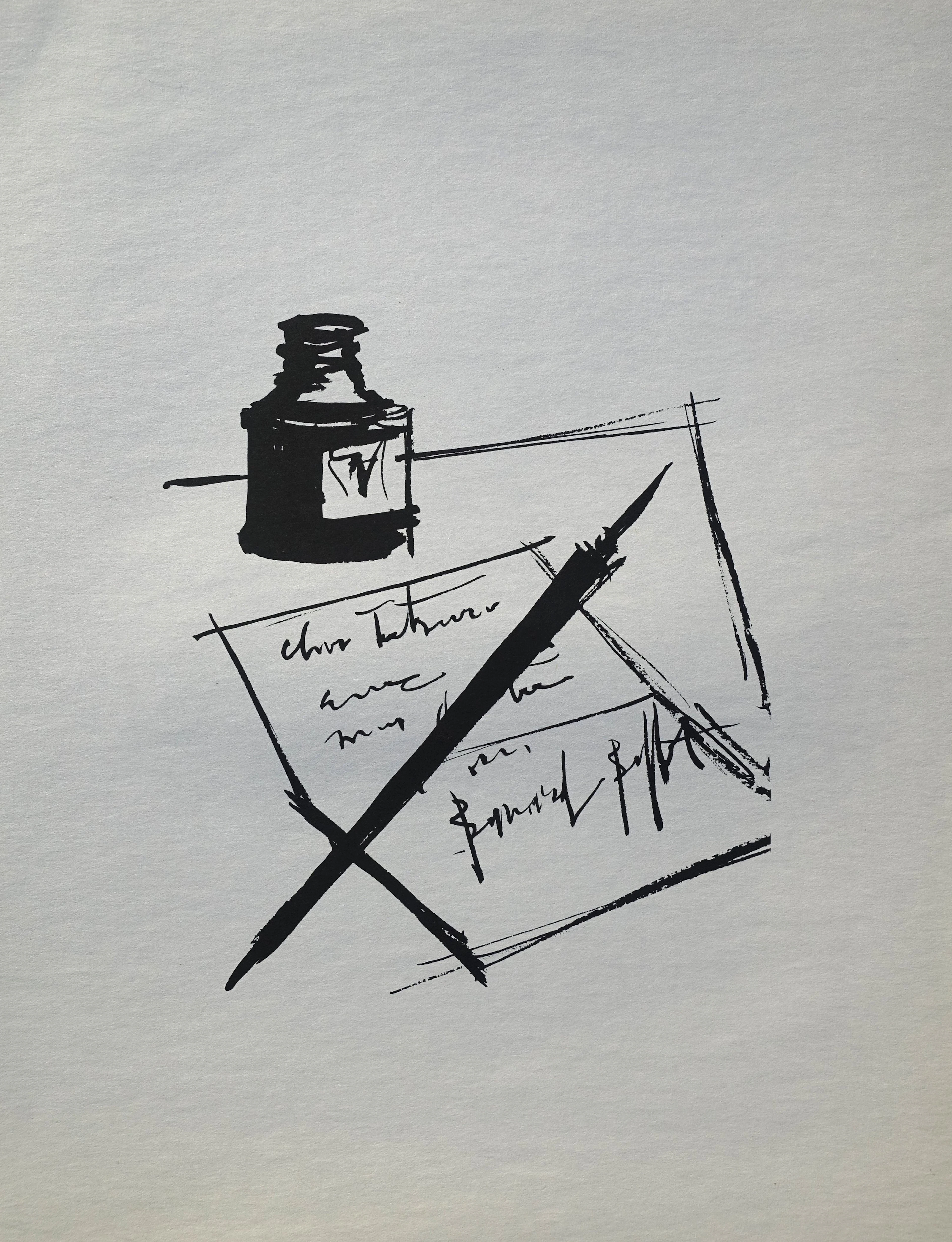 Bernard BUFFET : La Lettre, Gravure originale signée