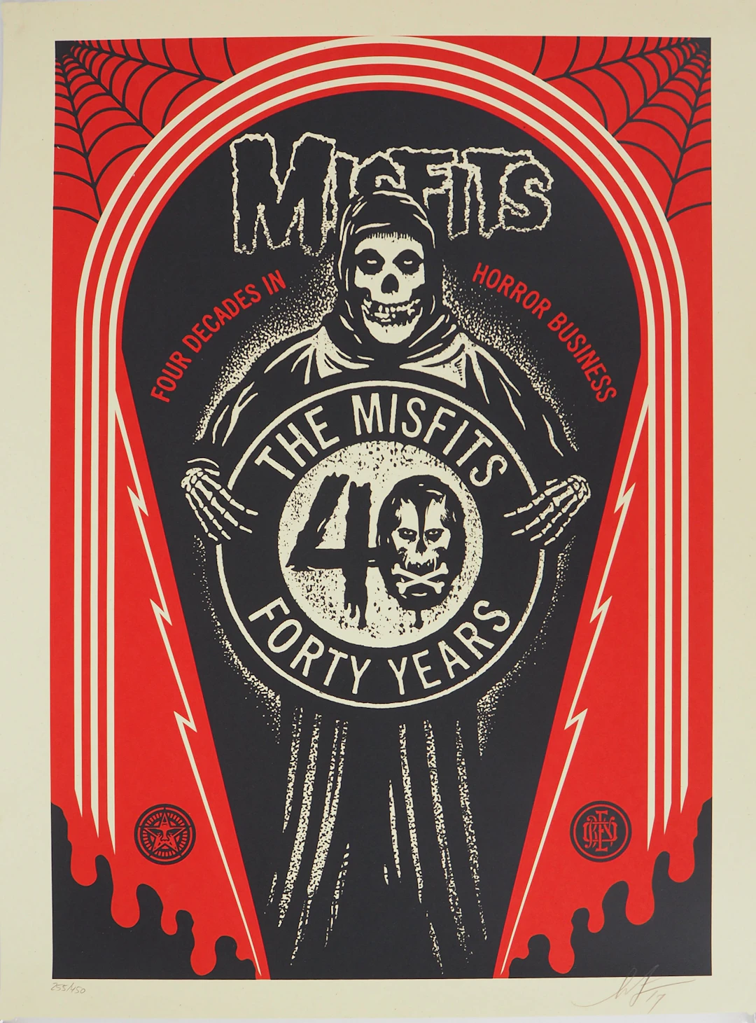 Shepard FAIREY (OBEY) : MISFITS 40TH Crypth - Sérigraphie originale signée
