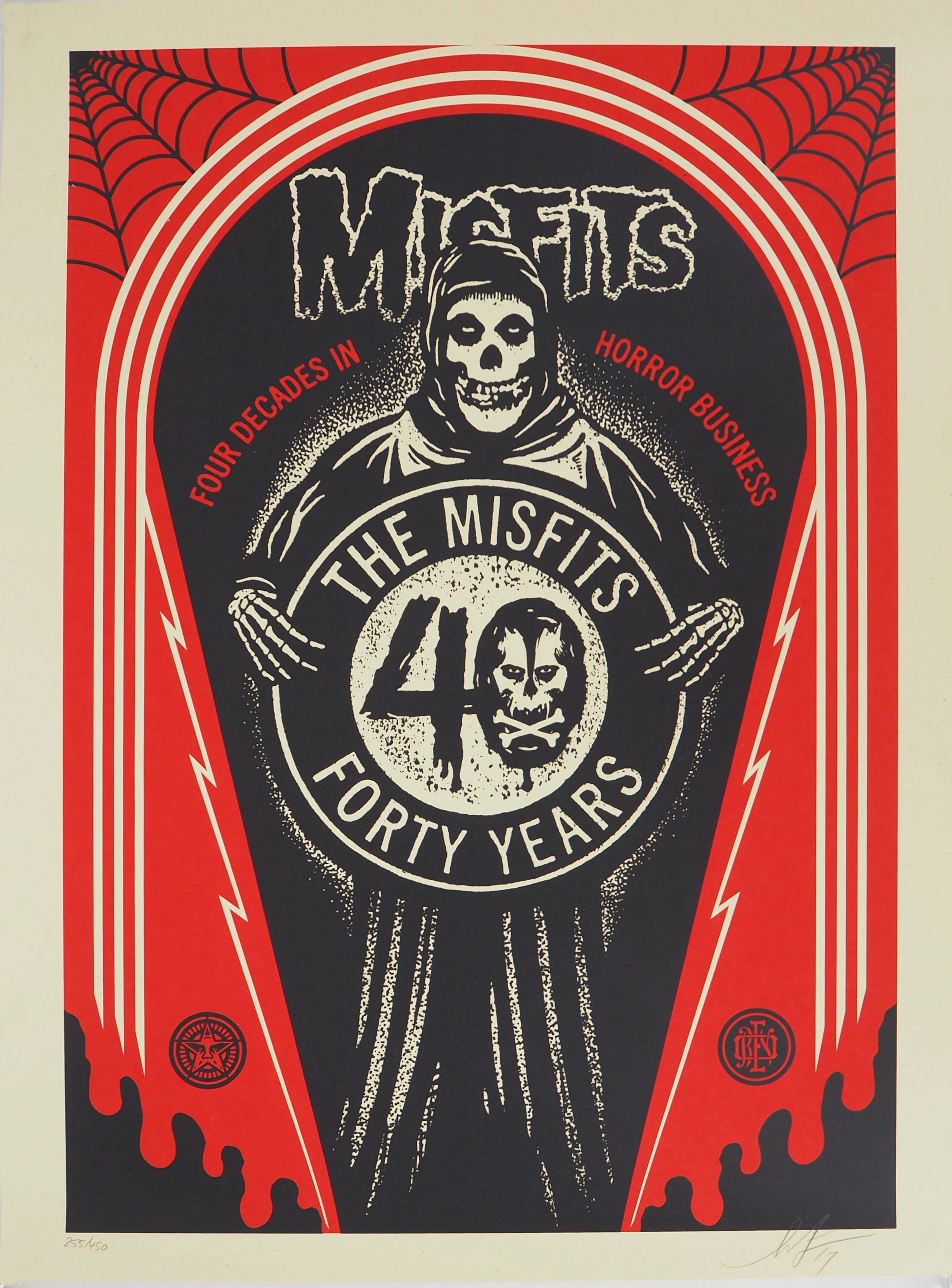 Shepard FAIREY (OBEY) : MISFITS 40TH Crypth - Sérigraphie originale signée
