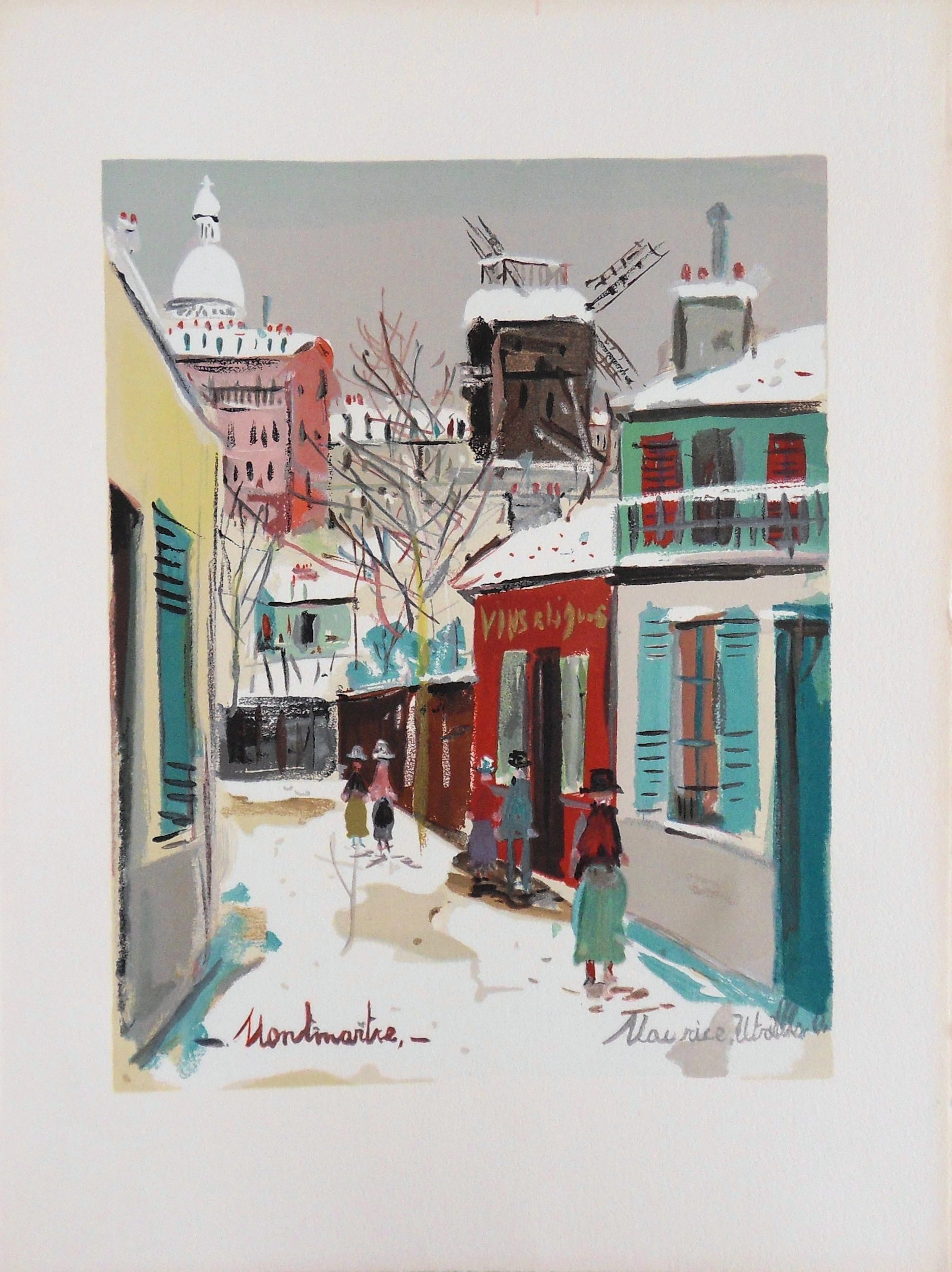 Maurice UTRILLO (d’après) : Montmartre : le Moulin de la Galette sous