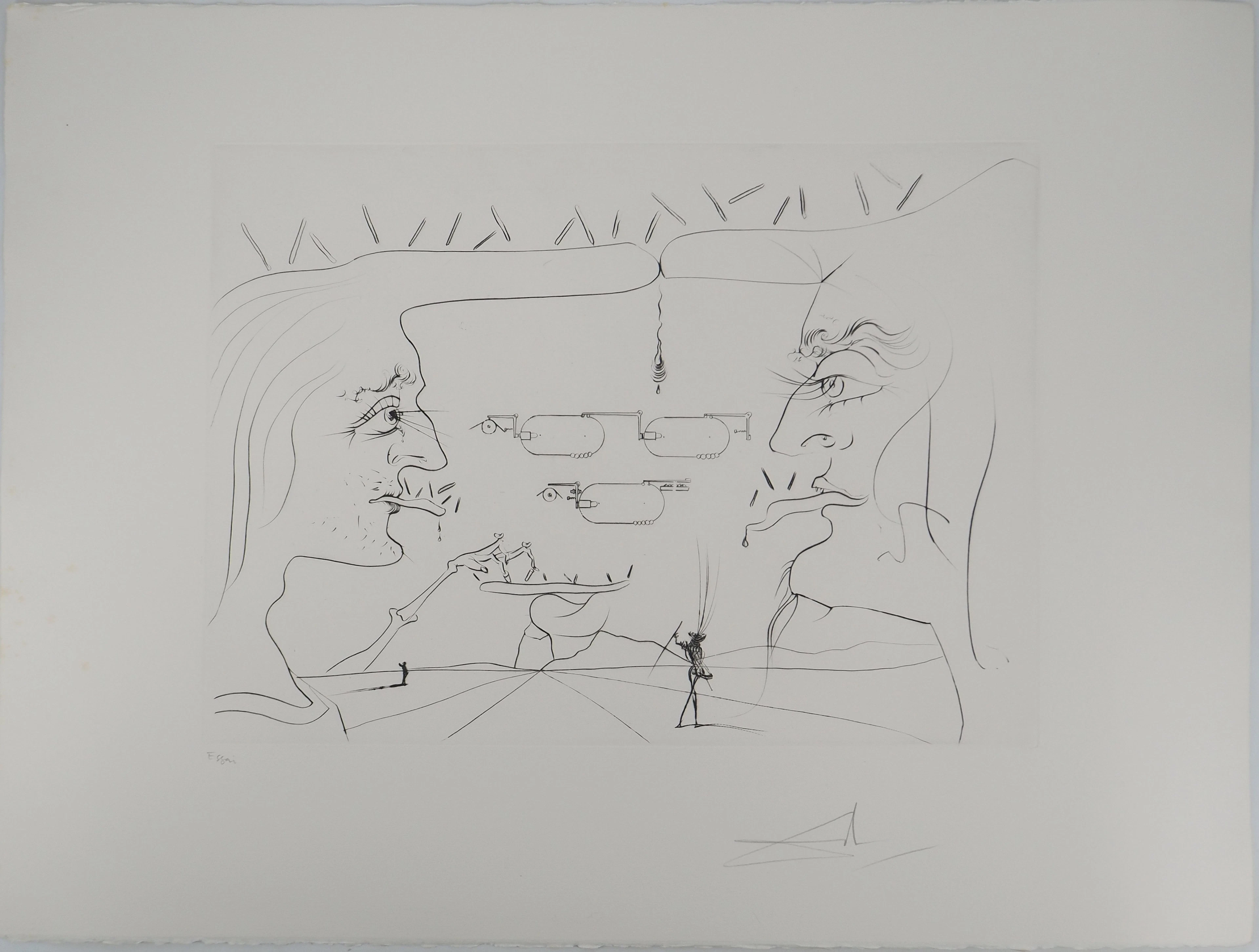 Salvador Dali - Hommage à Léonard de Vinci : Le Télégraphe, 1975 -