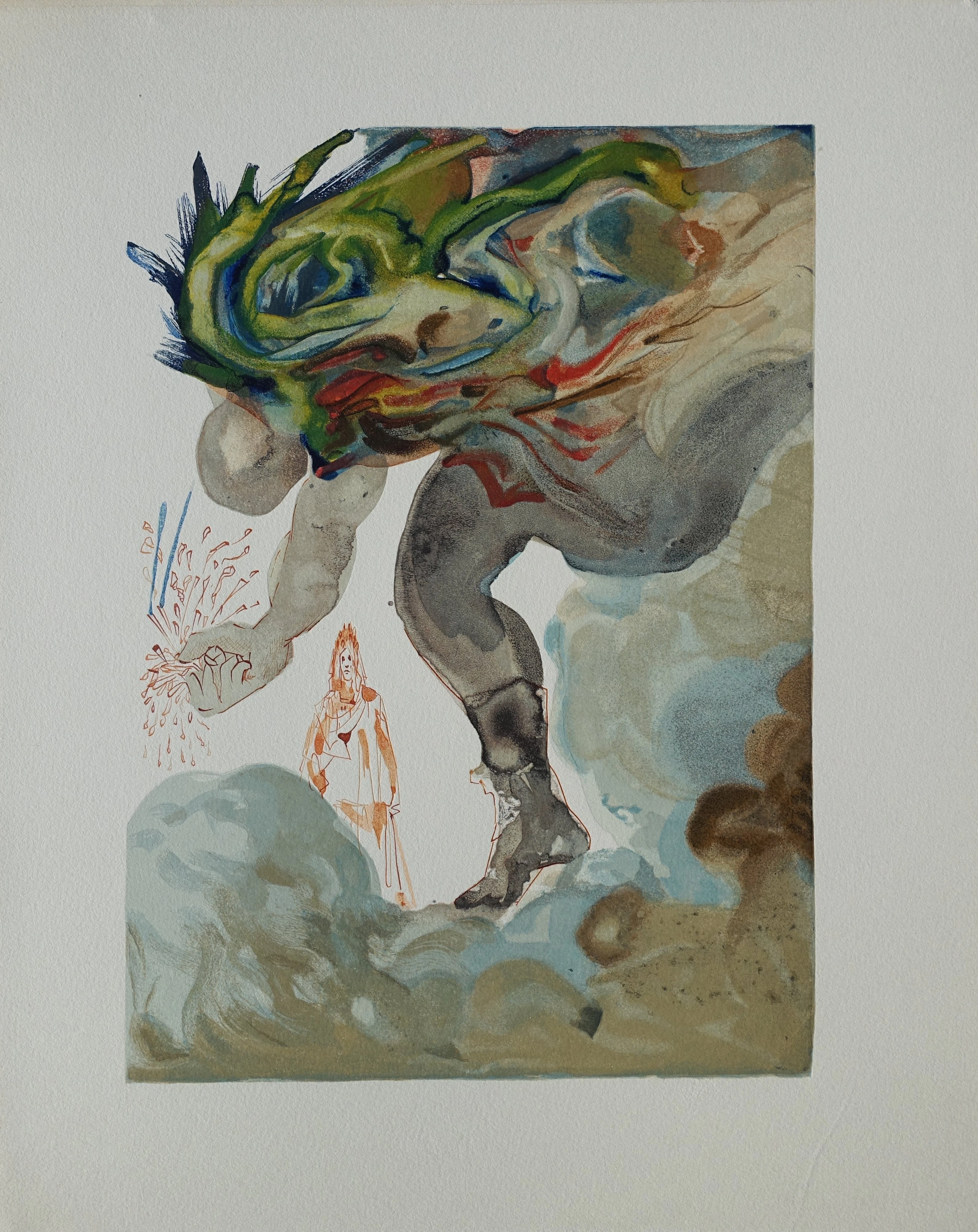 Salvador DALI : Les géants, Bois gravé original