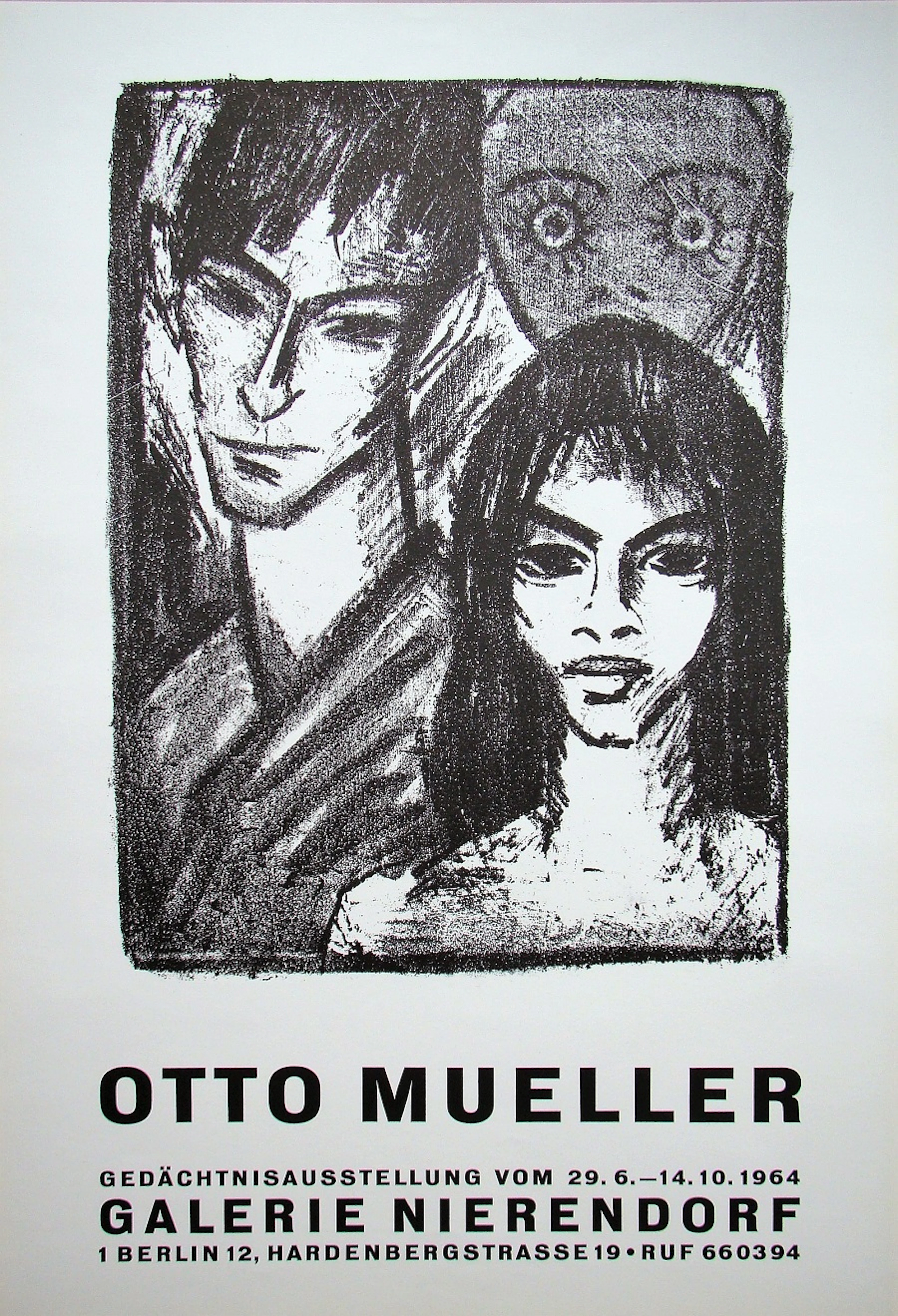 Otto MUELLER - Zigeunerpaar, 1964 - Plaque d’exposition lithographique