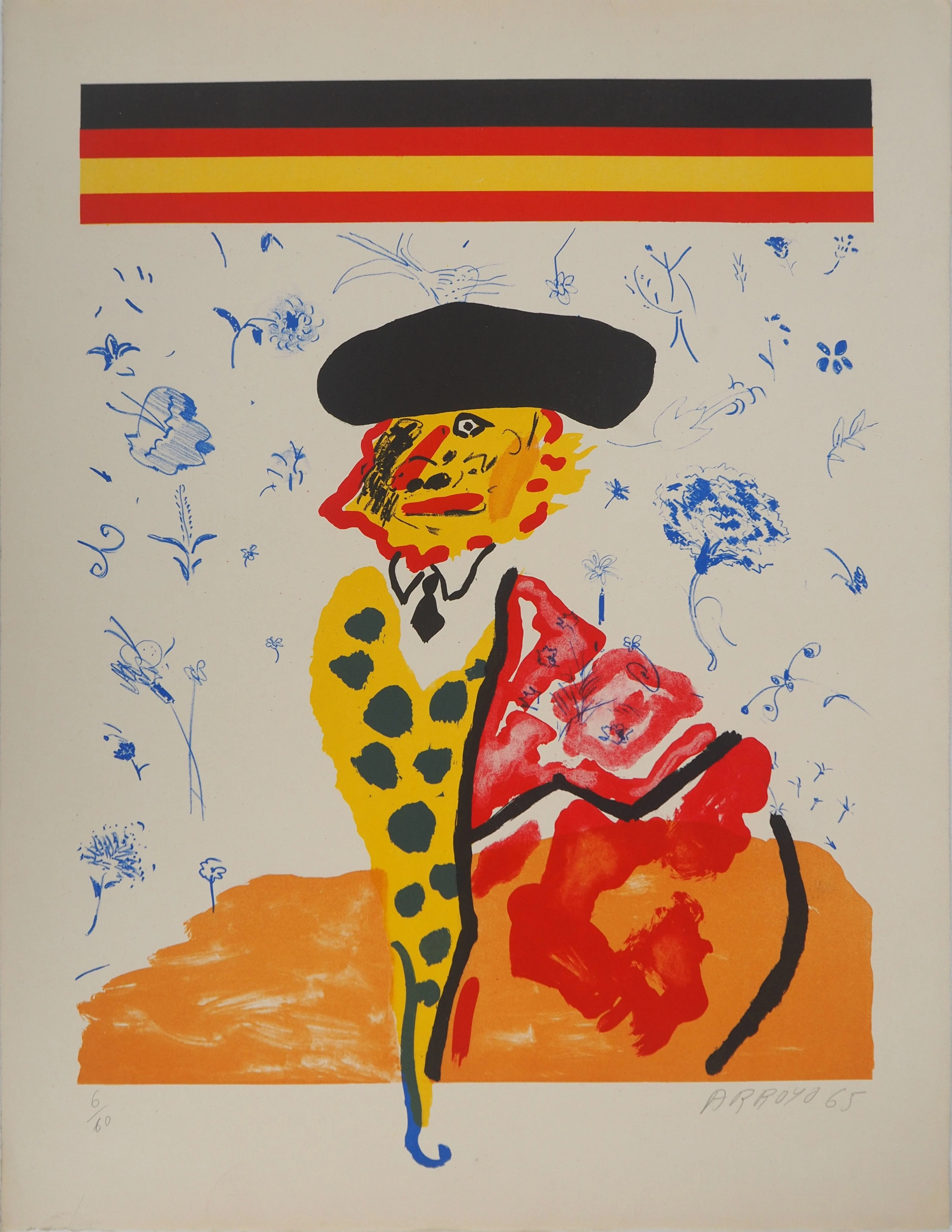 Eduardo ARROYO : Le toréador, Lithographie originale signée