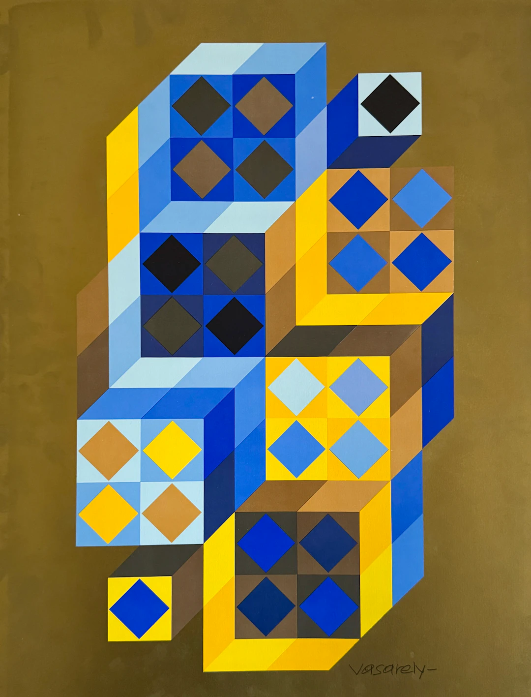 Victor Vasarely - Composition géometrique, 1984 - Sérigraphie signée