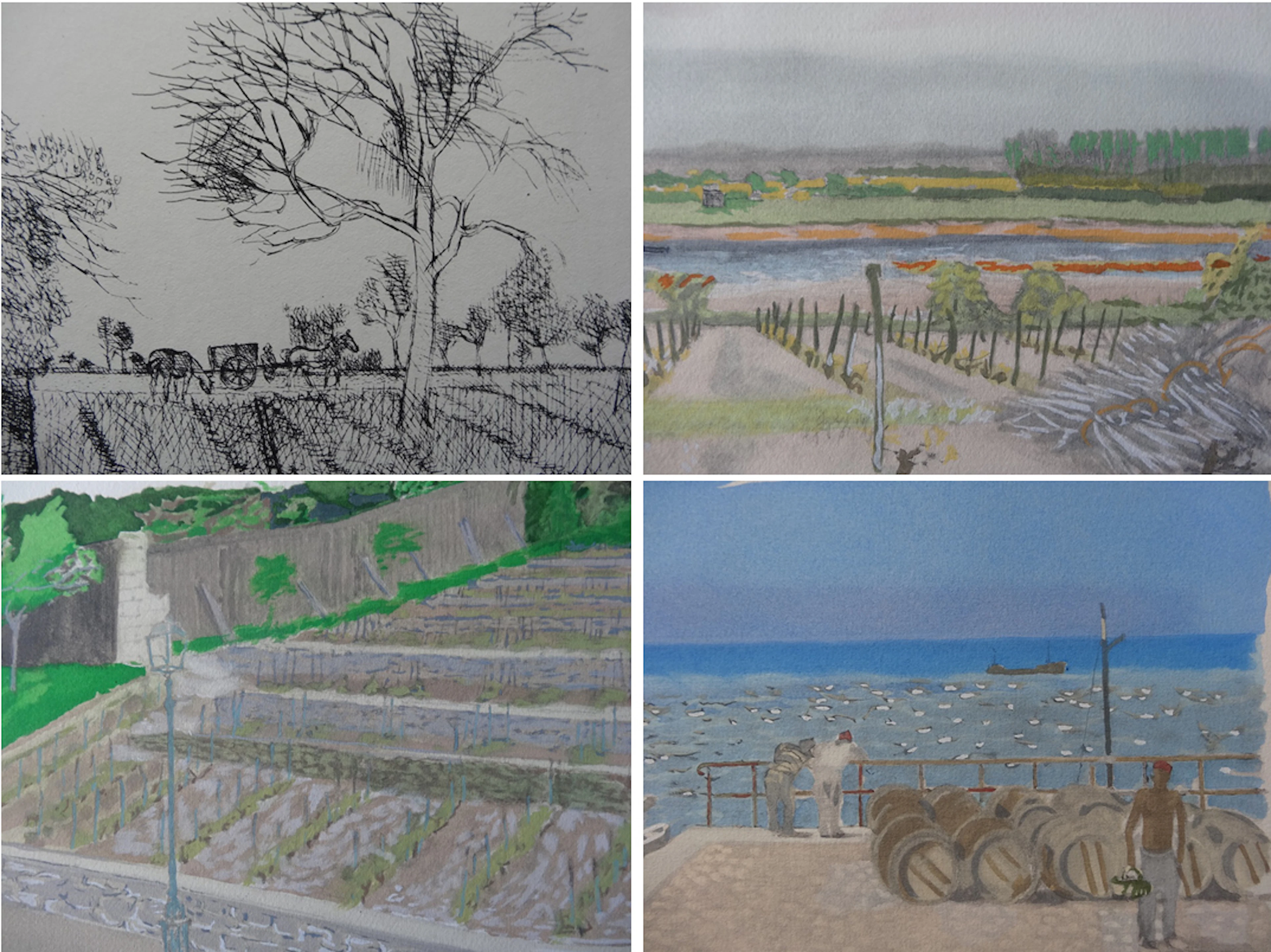 Maurice BRIANCHON : Vignes de France - Quatre lithographies