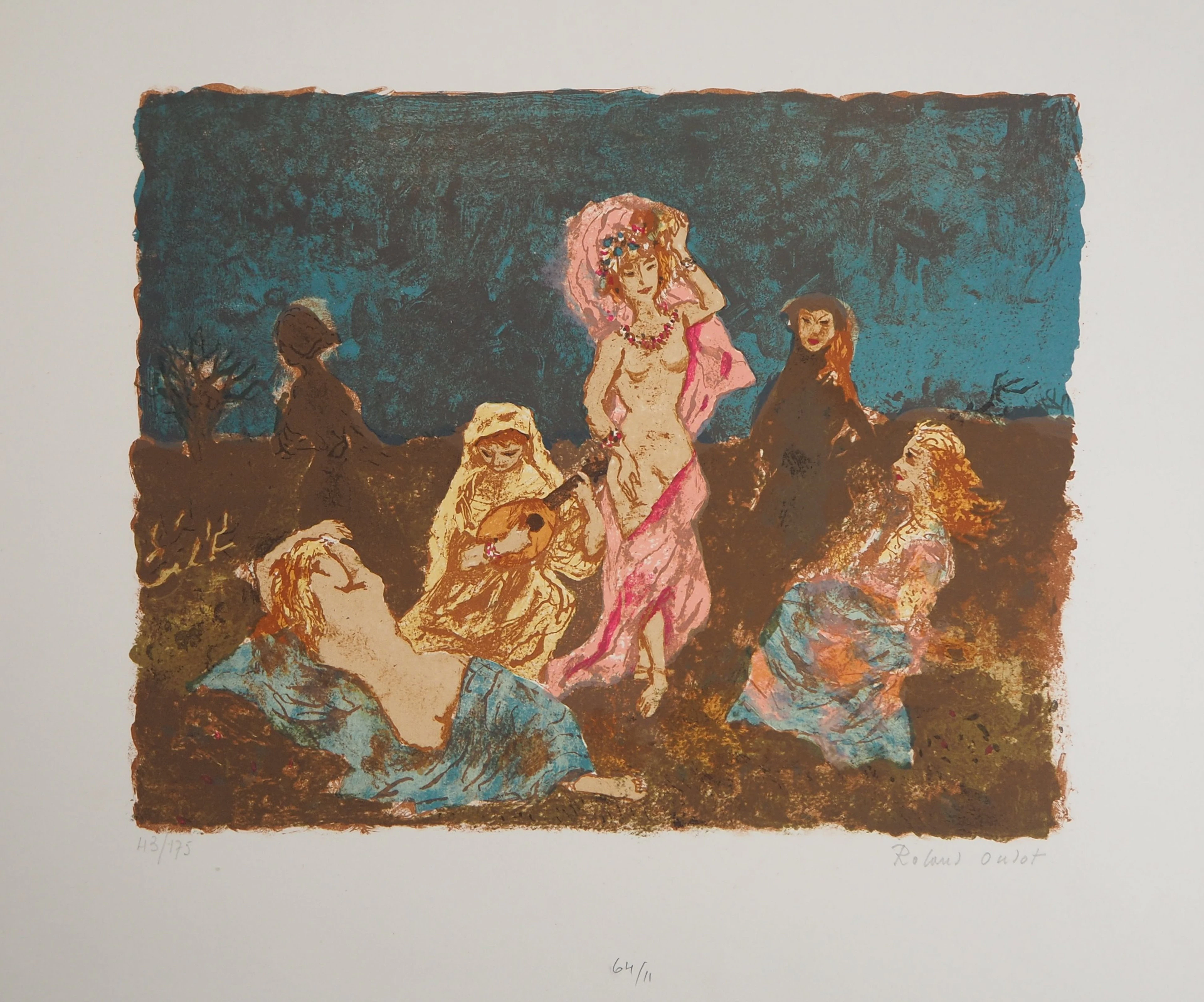 Roland OUDOT : La danse - Lithographie originale signée au crayon