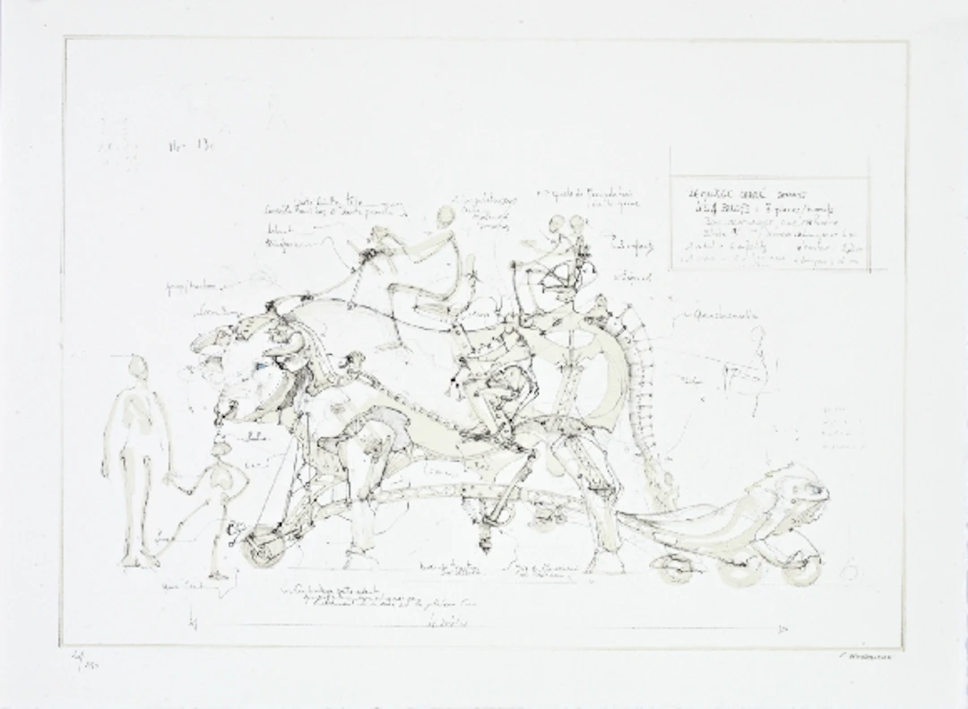 François DELAROZIERE - Boeuf de manège, 2008, lithographie originale