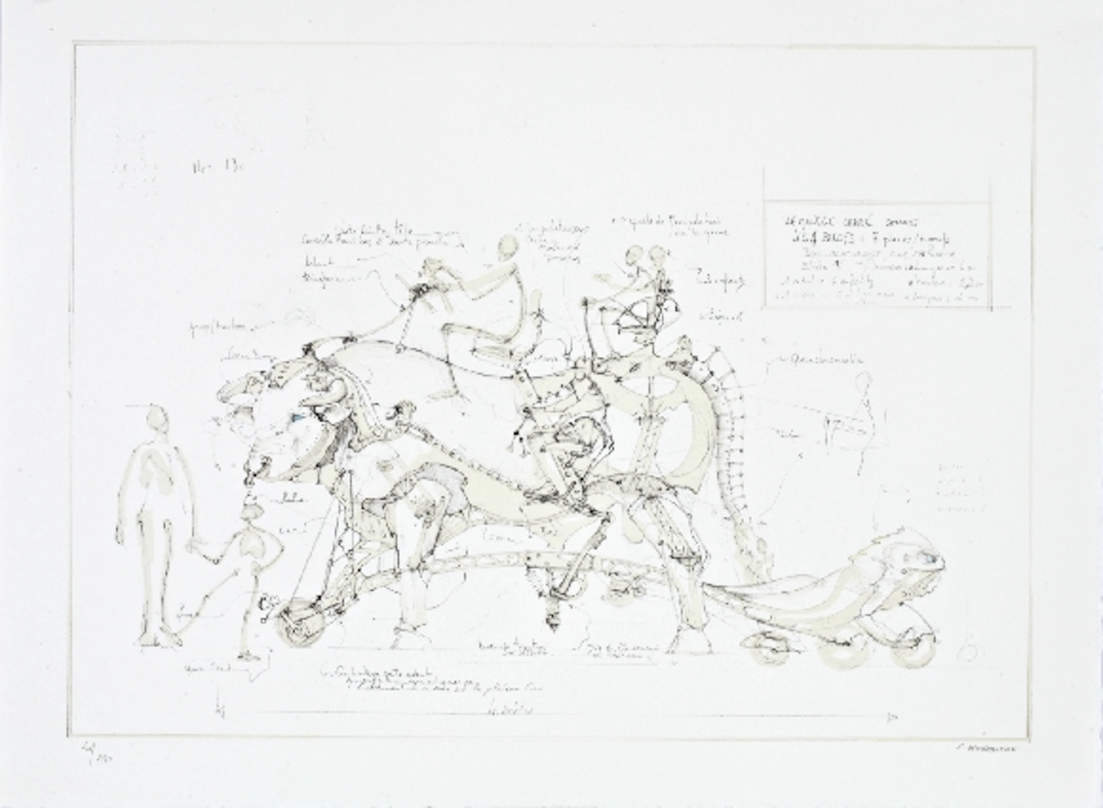 François DELAROZIERE - Boeuf de manège, 2008, lithographie originale