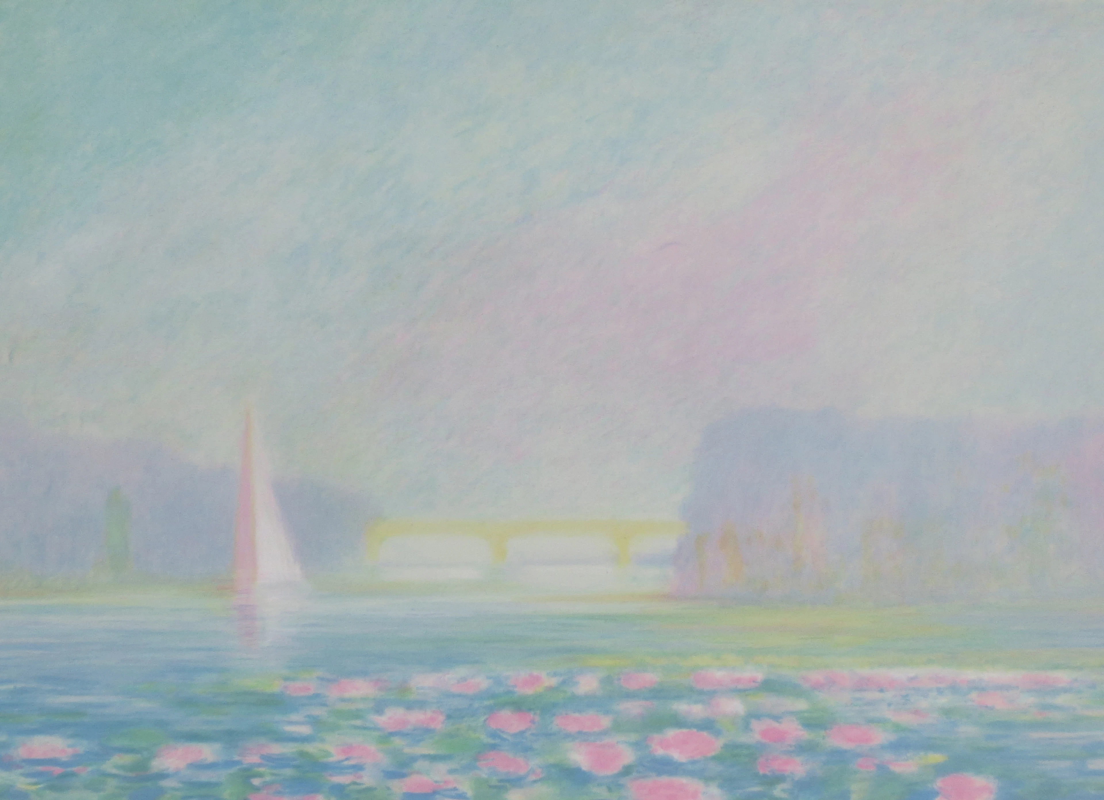 Claude MANOUKIAN - Les nénuphars - Lithographie signée et dédicacée