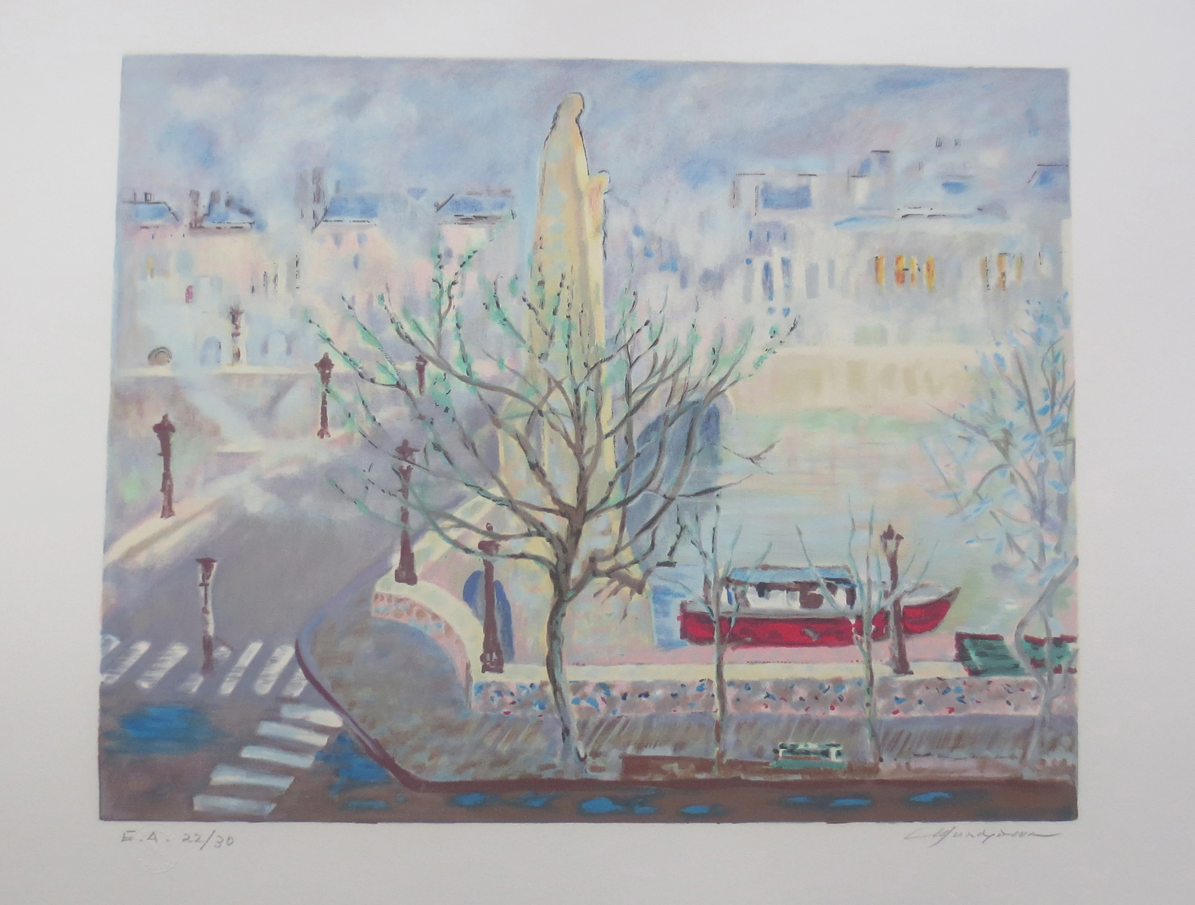 Shizuka MURAYAMA - Pont de la Tournelle, Lithographie signée et justifiée